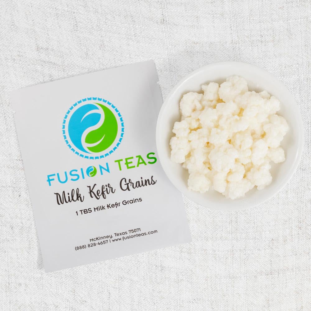 1 TBSP Milk Kefir Grains and eBook "Milk Kefir Unleashed by Thomas Egbert" - Fresh Live Active Probiotic Starter Cultures - Fusion Teas