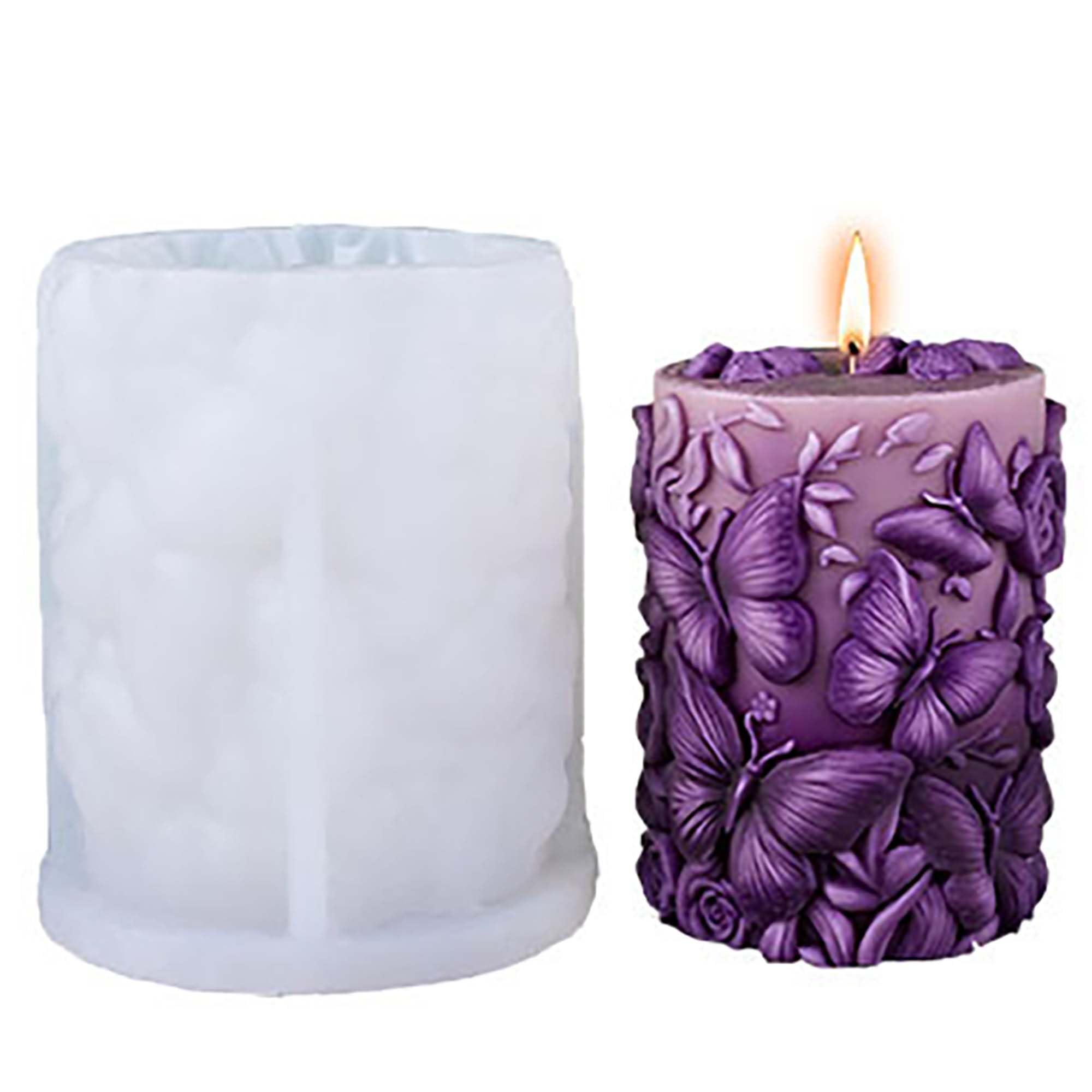 Flower Animal Cylinder Molds Silicone Wave Spiral Candle Mold - Silicone Resin Casting Molds for Candle & Resin & Soap Craft Supplies