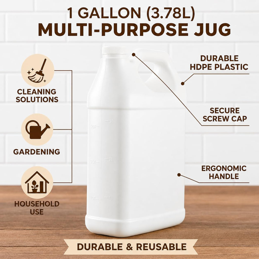 kitchentoolz 2.5 Gallon Water Jug – Water Container Heavy-Duty HDPE Carboy for Automotive Used Oil Container & Liquid Storage – 10 Liter Water Jugs with Secure Lid – Made in USA