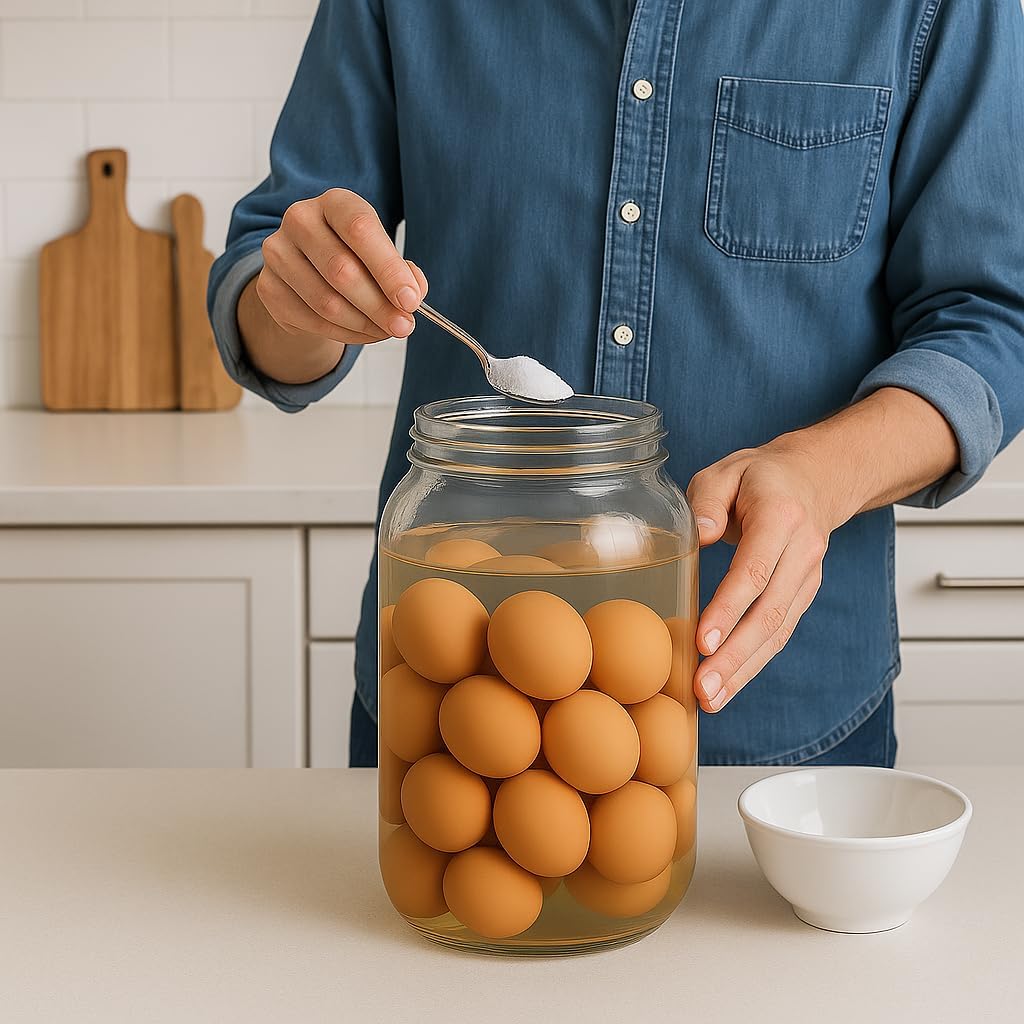 kitchentoolz 1 Gallon Glass Mason Jar with Airtight Lid for Water Glassing Eggs & Pickled Egg with Pickling Lime– Wide Mouth, BPA-Free, Made in USA – 2 Pack