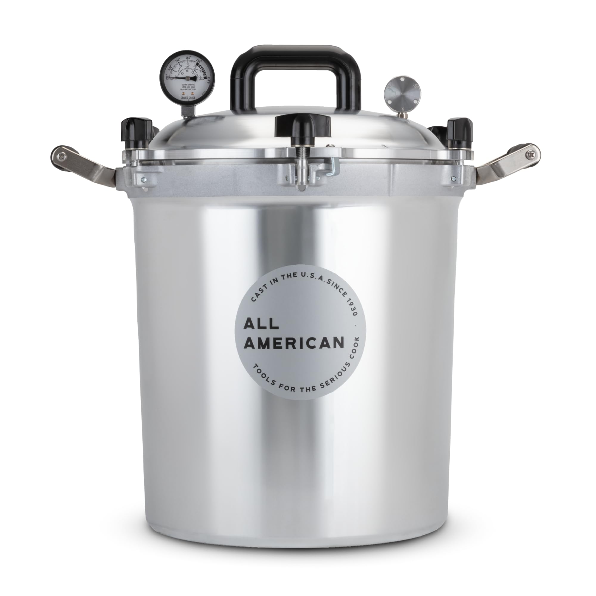 All American 1930: 21.5qt Pressure Cooker/Canner (The 921) - Exclusive Metal-to-Metal Sealing System - Easy to Open & Close - Suitable for Gas, Electric, or Flat Top Stoves - Made in the USA