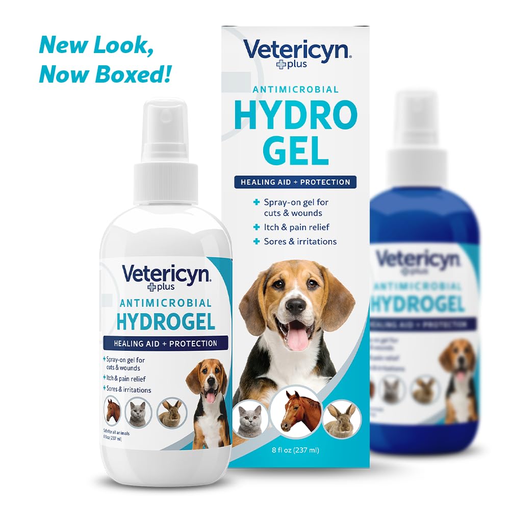 Vetericyn Plus Dog Wound Care Hydrogel Spray | Healing Aid and Wound Protectant, Sprayable Gel to Relieve Dog Itchy Skin, Safe for All Animals. 3 Ounces