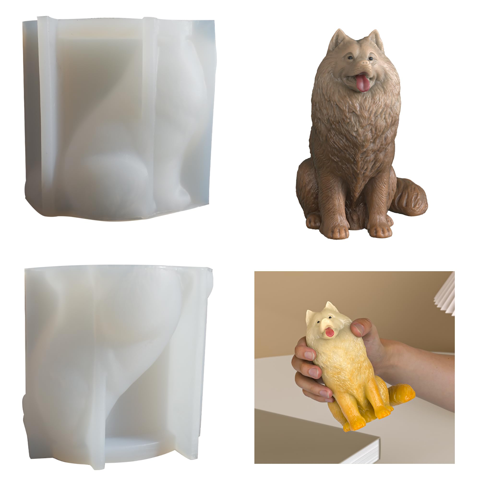 Squirrel Animal Molds Animal Spiral Wave Pillar Rotate Candle & Resin Mold - Resin Casting Silicone Molds for Home Decor & Candle Making Wave Spiral Mold