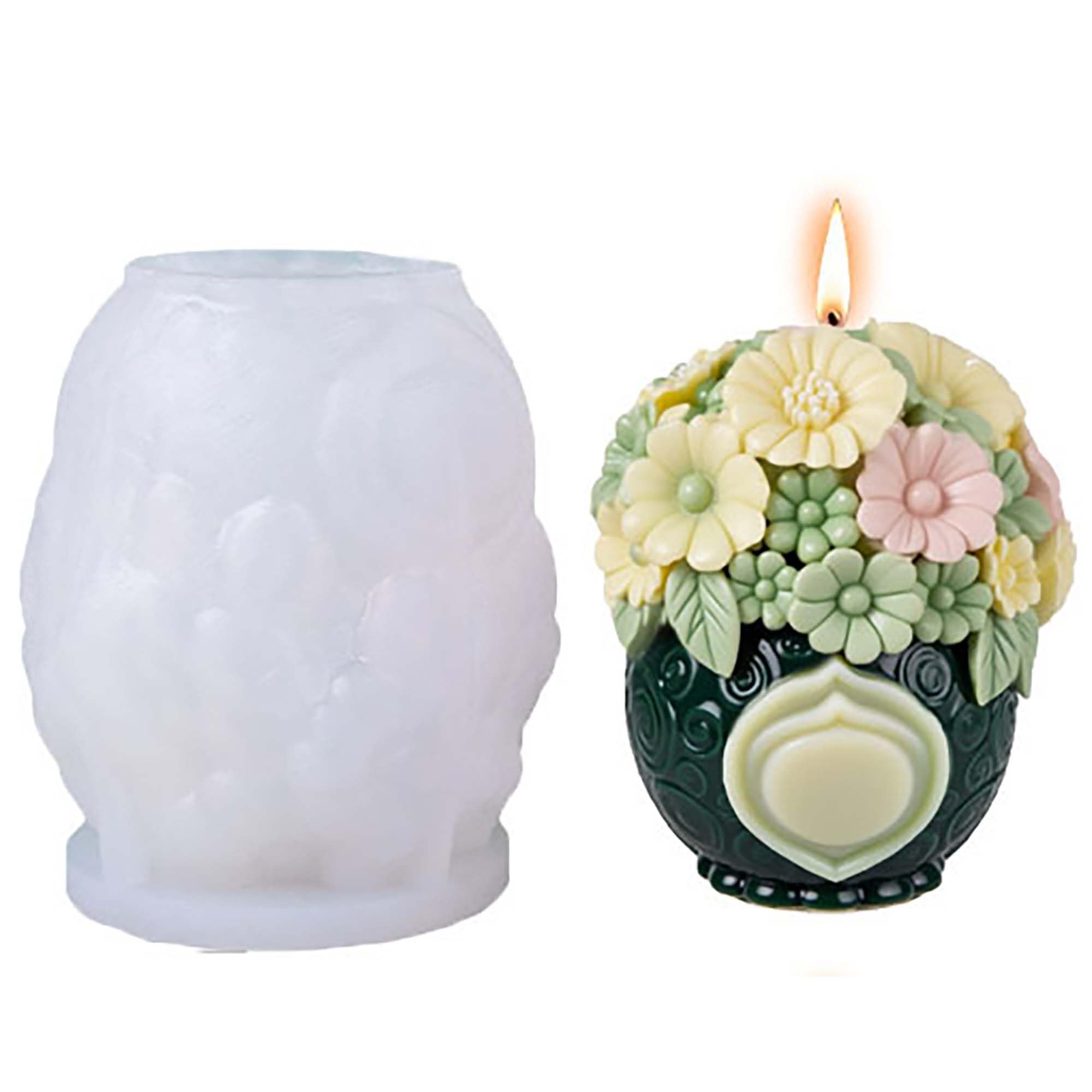 Flower Animal Cylinder Molds Silicone Wave Spiral Candle Mold - Silicone Resin Casting Molds for Candle & Resin & Soap Craft Supplies