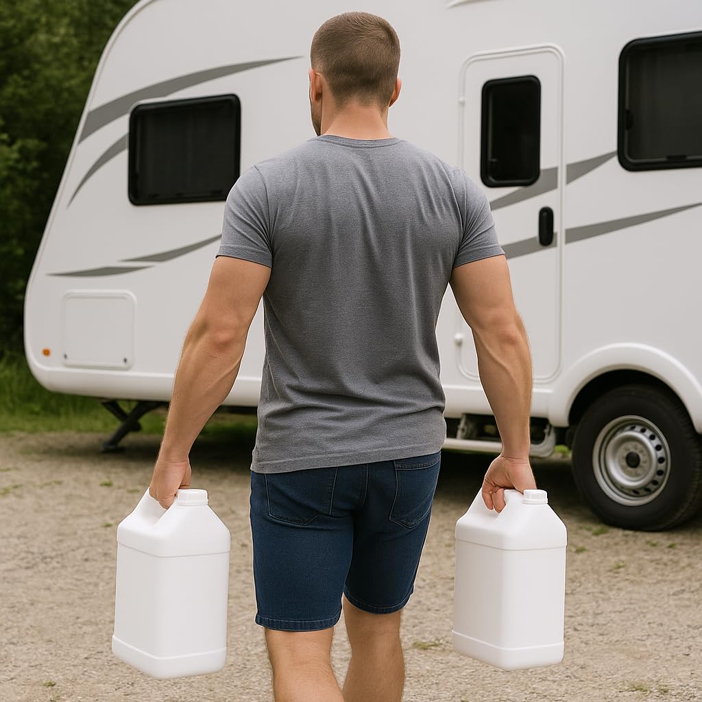 kitchentoolz 2.5 Gallon Water Jug – Water Container Heavy-Duty HDPE Carboy for Automotive Used Oil Container & Liquid Storage – 10 Liter Water Jugs with Secure Lid – Made in USA