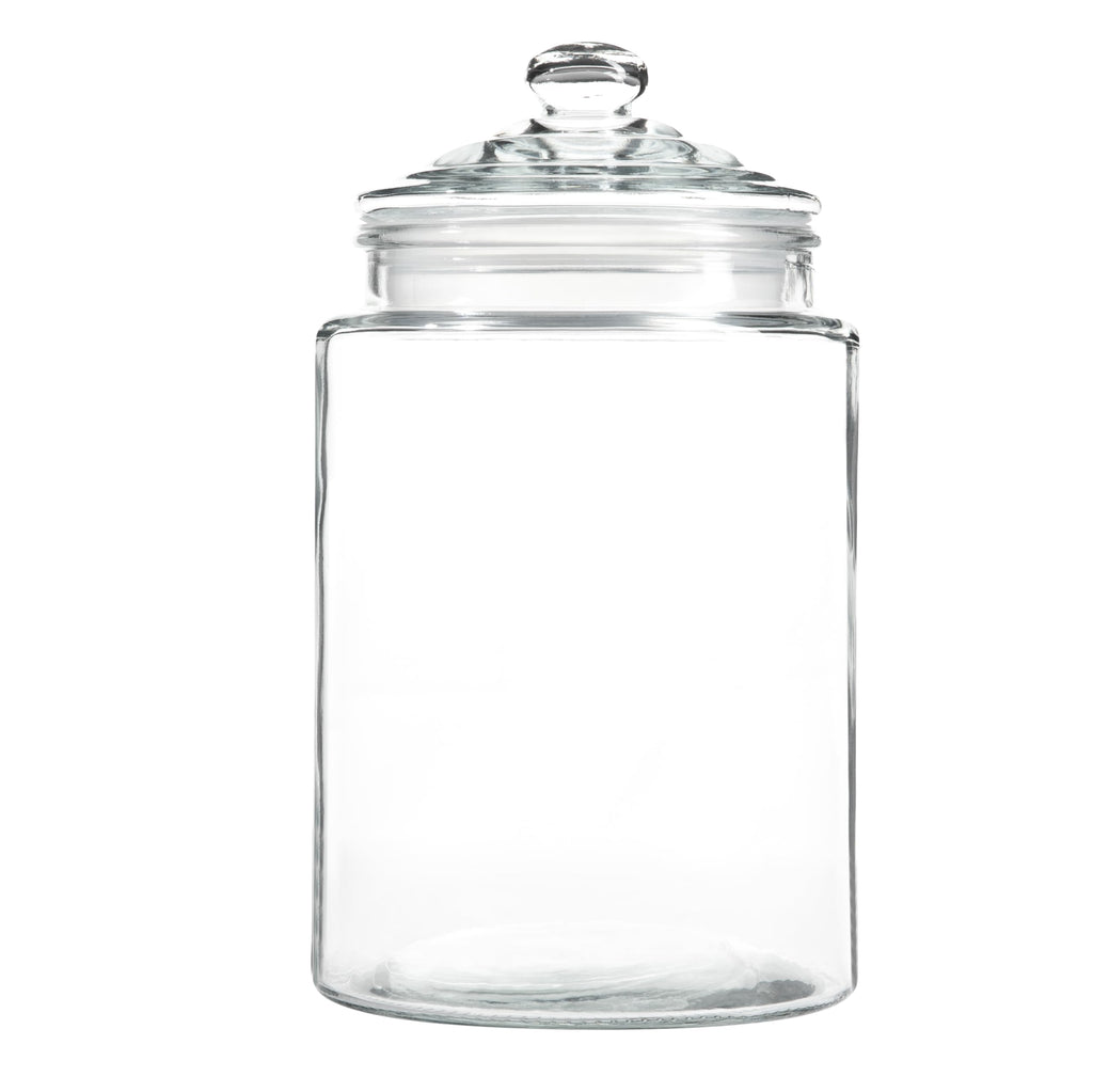 2-Gallon Tall Glass Cookie Jar with Airtight Lid – Large Kitchen Canister for Cookies, Sugar, Flour, and Dog Treats