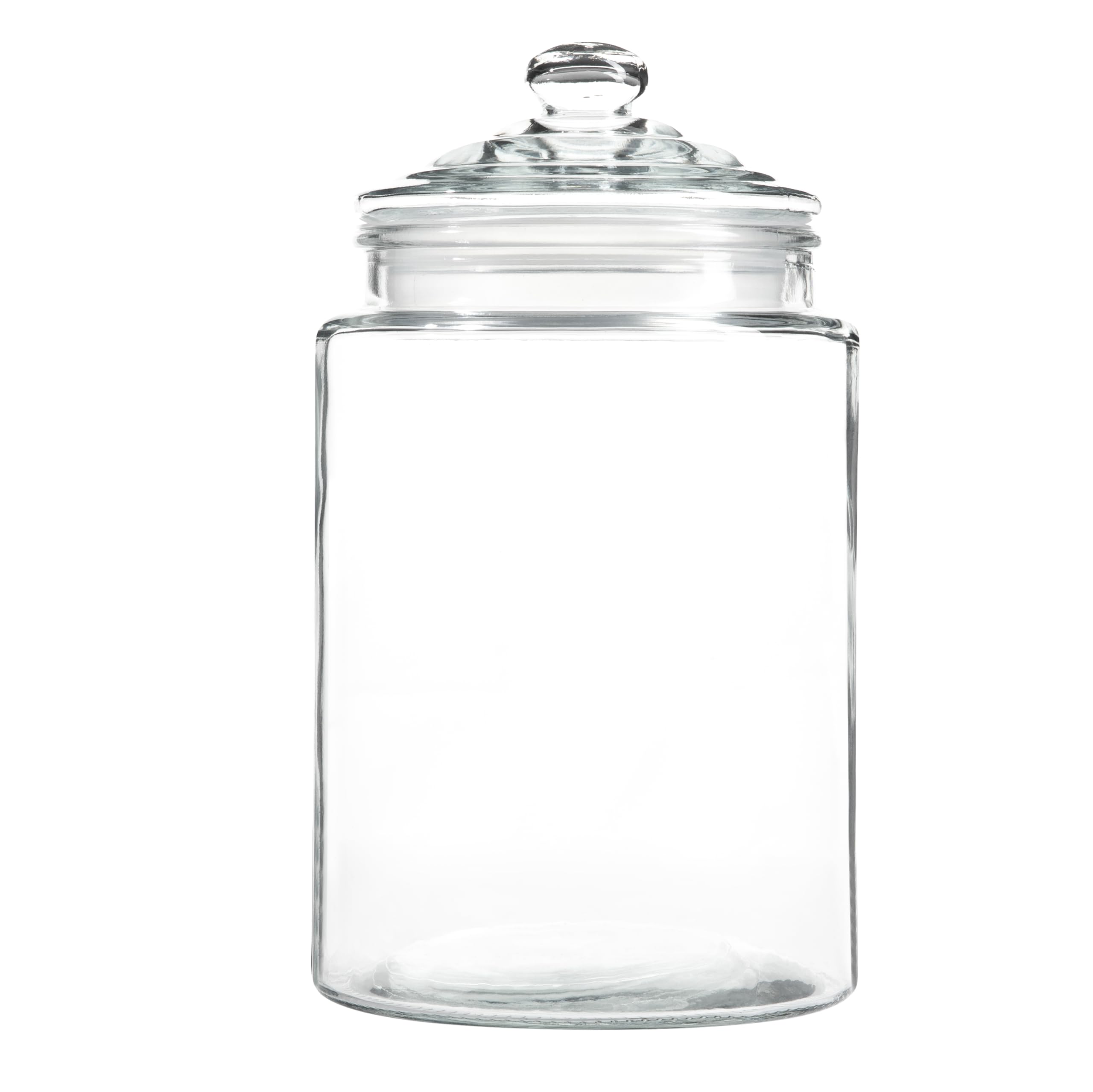 2-Gallon Tall Glass Cookie Jar with Airtight Lid – Large Kitchen Canister for Cookies, Sugar, Flour, and Dog Treats