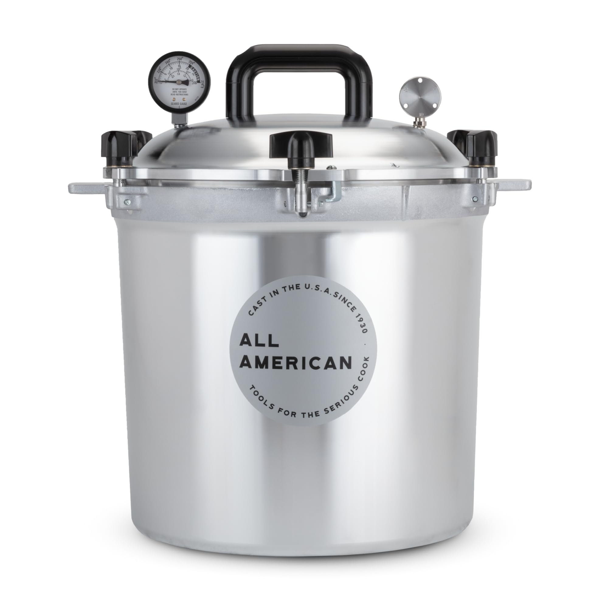 All American 1930: 21.5qt Pressure Cooker/Canner (The 921) - Exclusive Metal-to-Metal Sealing System - Easy to Open & Close - Suitable for Gas, Electric, or Flat Top Stoves - Made in the USA