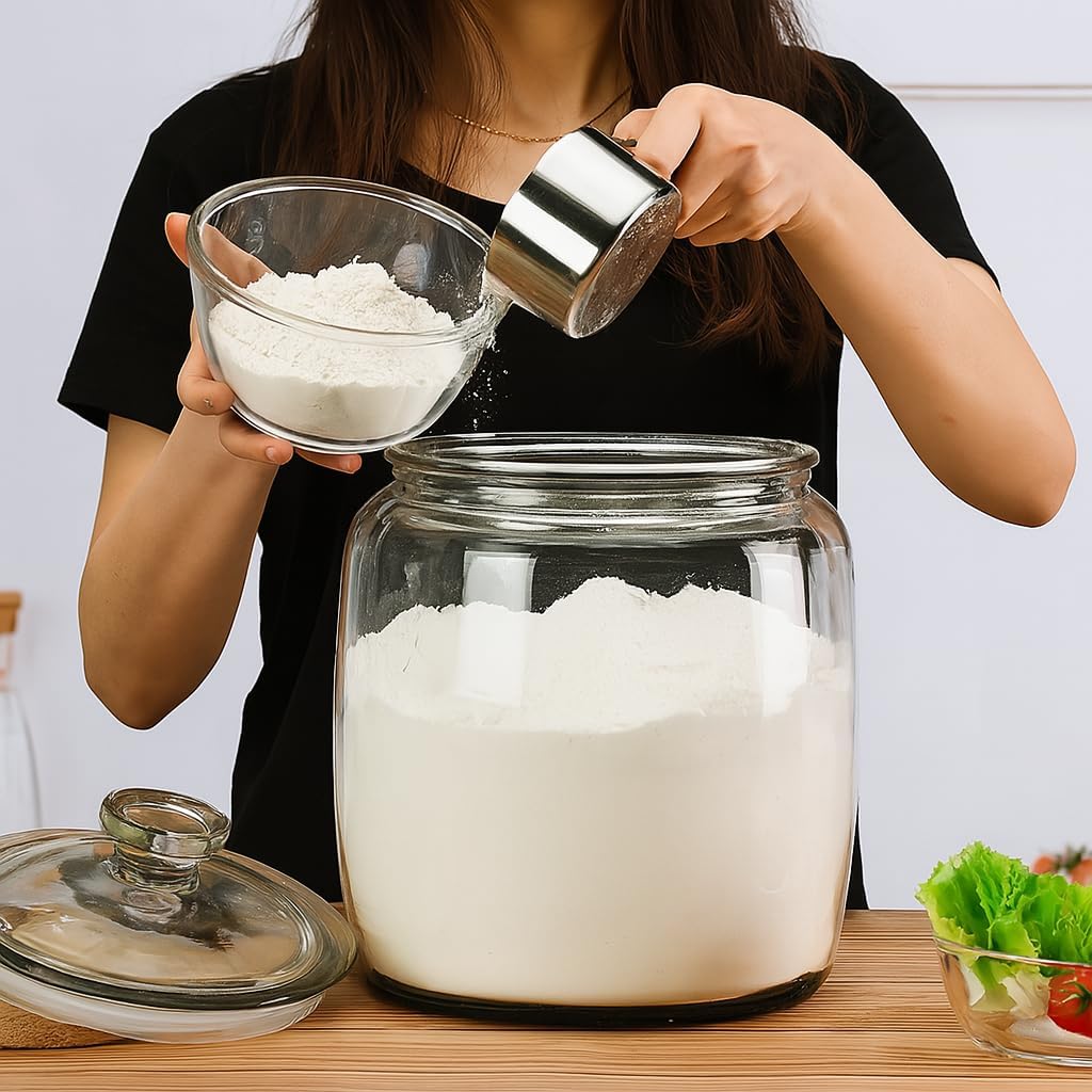 kitchentoolz 2.5 Gallon Extra Large Glass Cookie Jar with Airtight Lid – XL Clear Storage Container for Bulk Cookies, Candy, Flour, Dog Treats & More – Oversized Jar for Kitchen or Laundry Room