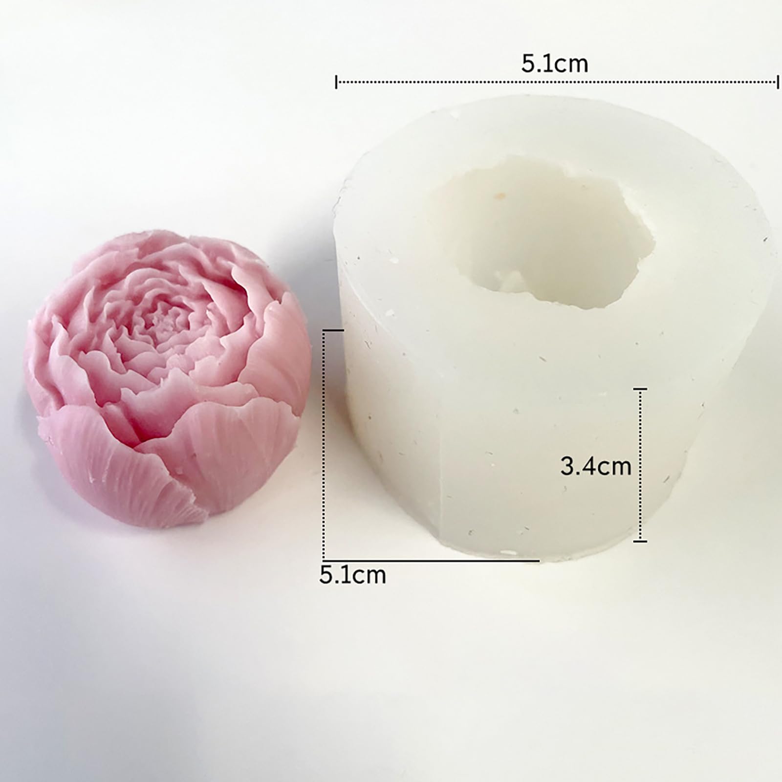 Succulent Flower Silicone Wave Spiral Candle Mold - Silicone Resin Casting Molds for Candle & Resin & Soap Craft Supplies