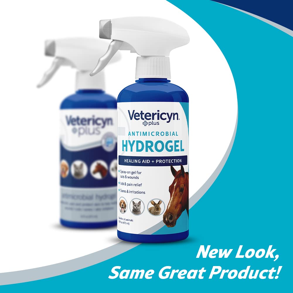 Vetericyn Plus Dog Wound Care Hydrogel Spray | Healing Aid and Wound Protectant, Sprayable Gel to Relieve Dog Itchy Skin, Safe for All Animals. 3 Ounces