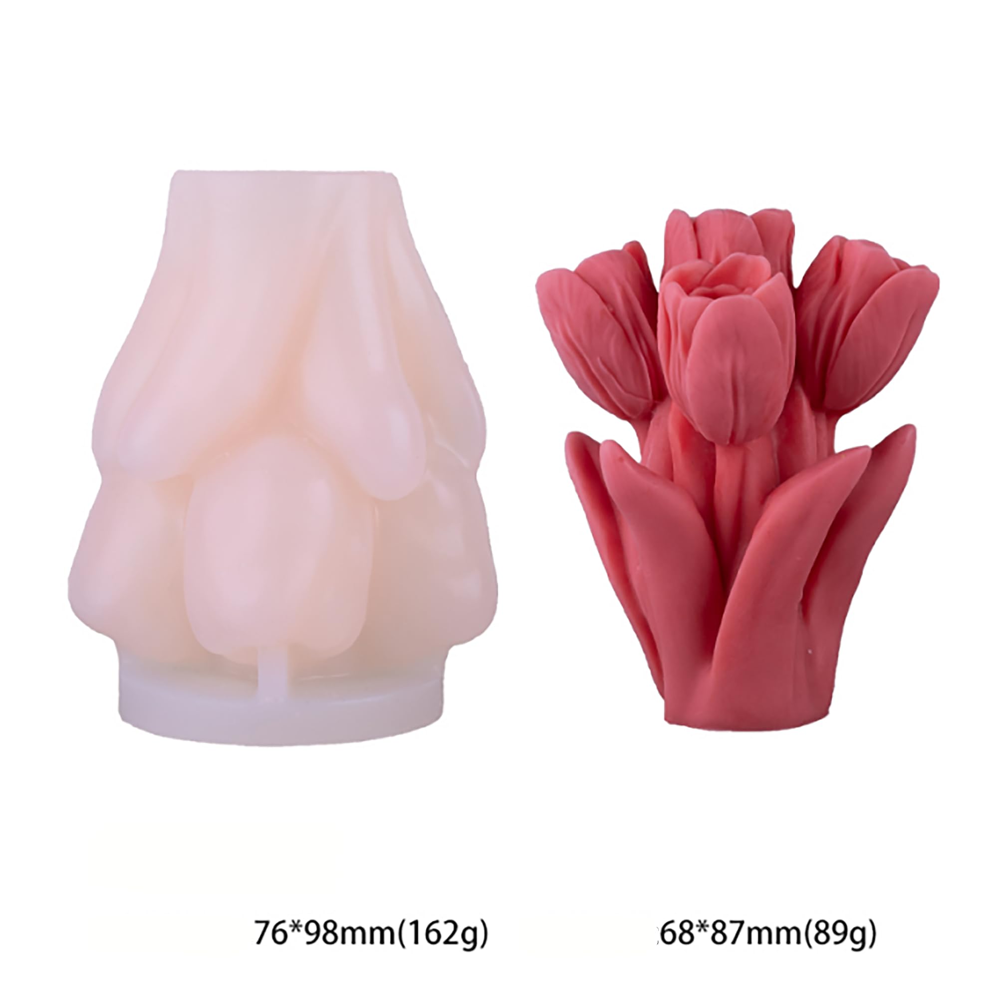 Flower Succulent Tulip Rose Cylinder Molds Silicone Wave Spiral Candle Mold - Silicone Resin Casting Molds for Candle & Resin & Soap Craft Supplies