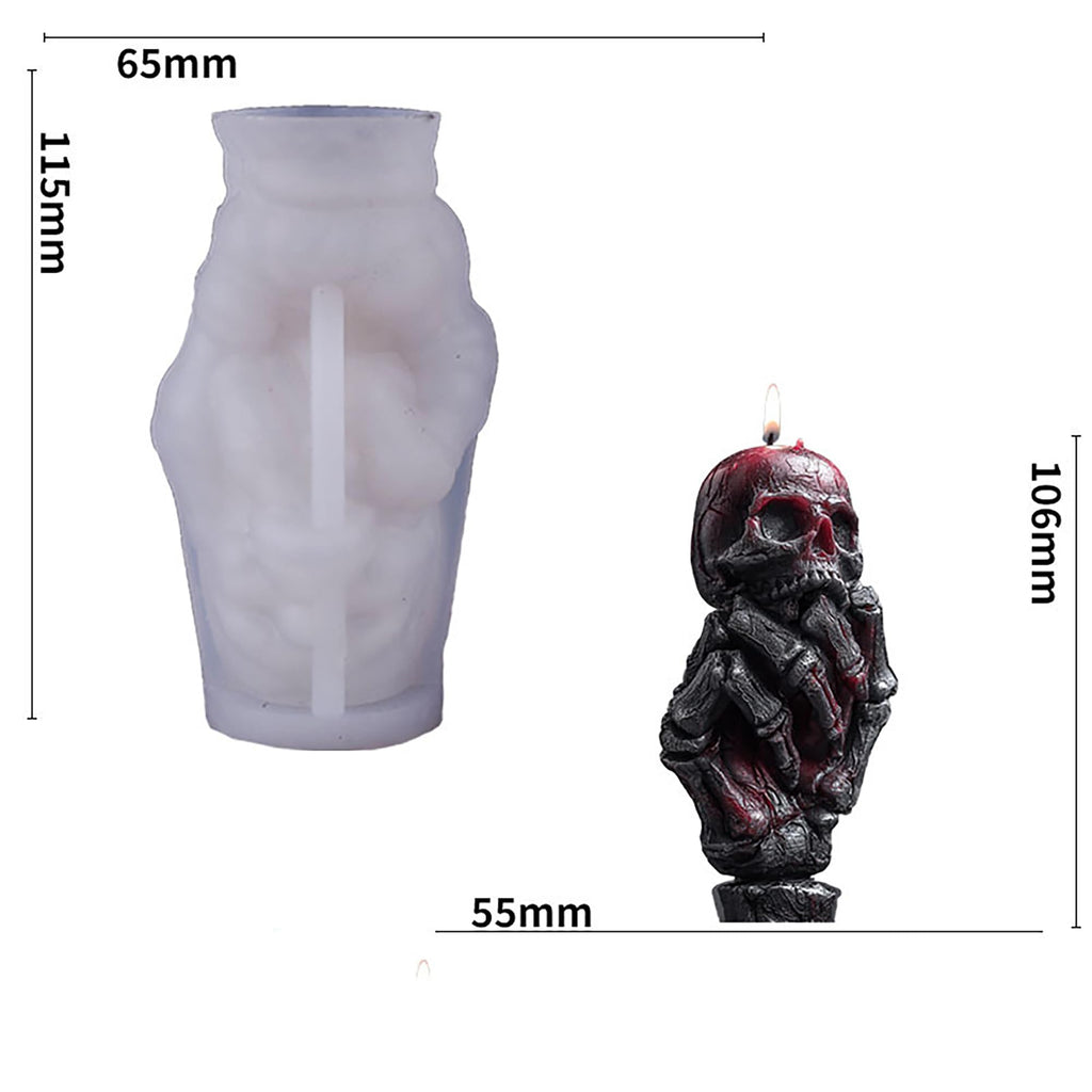 Halloween Skull Hand Ghost Cylinder Molds Silicone Wave Spiral Candle Mold - Silicone Resin Casting Molds for Candle & Resin & Soap Craft Supplies