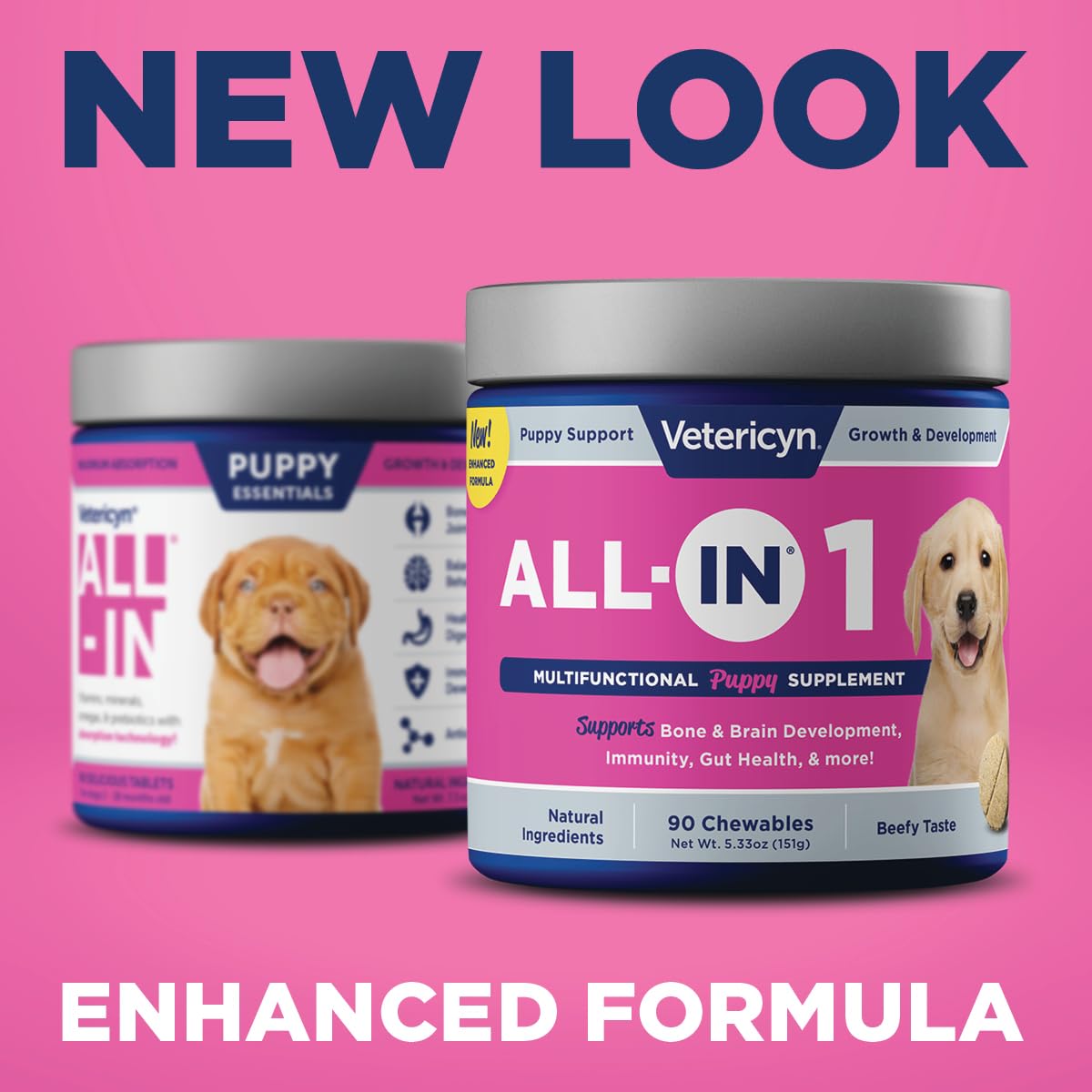 Vetericyn All-in 1 Multifunctional Senior Dog Supplement | Digestive Enzymes + Glucosamine Chondroitin for Hip and Joint Support + Vitamins, Antioxidants, Prebiotics, Probiotics, and Omegas. 90 Count
