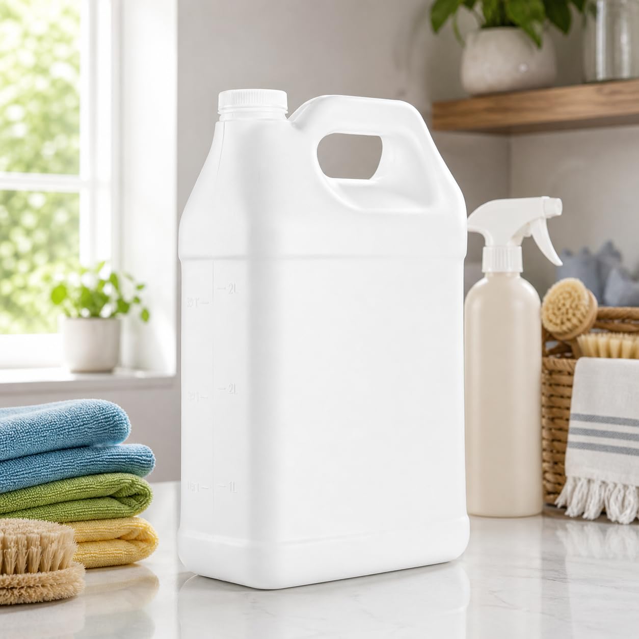 kitchentoolz 2.5 Gallon Water Jug – Water Container Heavy-Duty HDPE Carboy for Automotive Used Oil Container & Liquid Storage – 10 Liter Water Jugs with Secure Lid – Made in USA