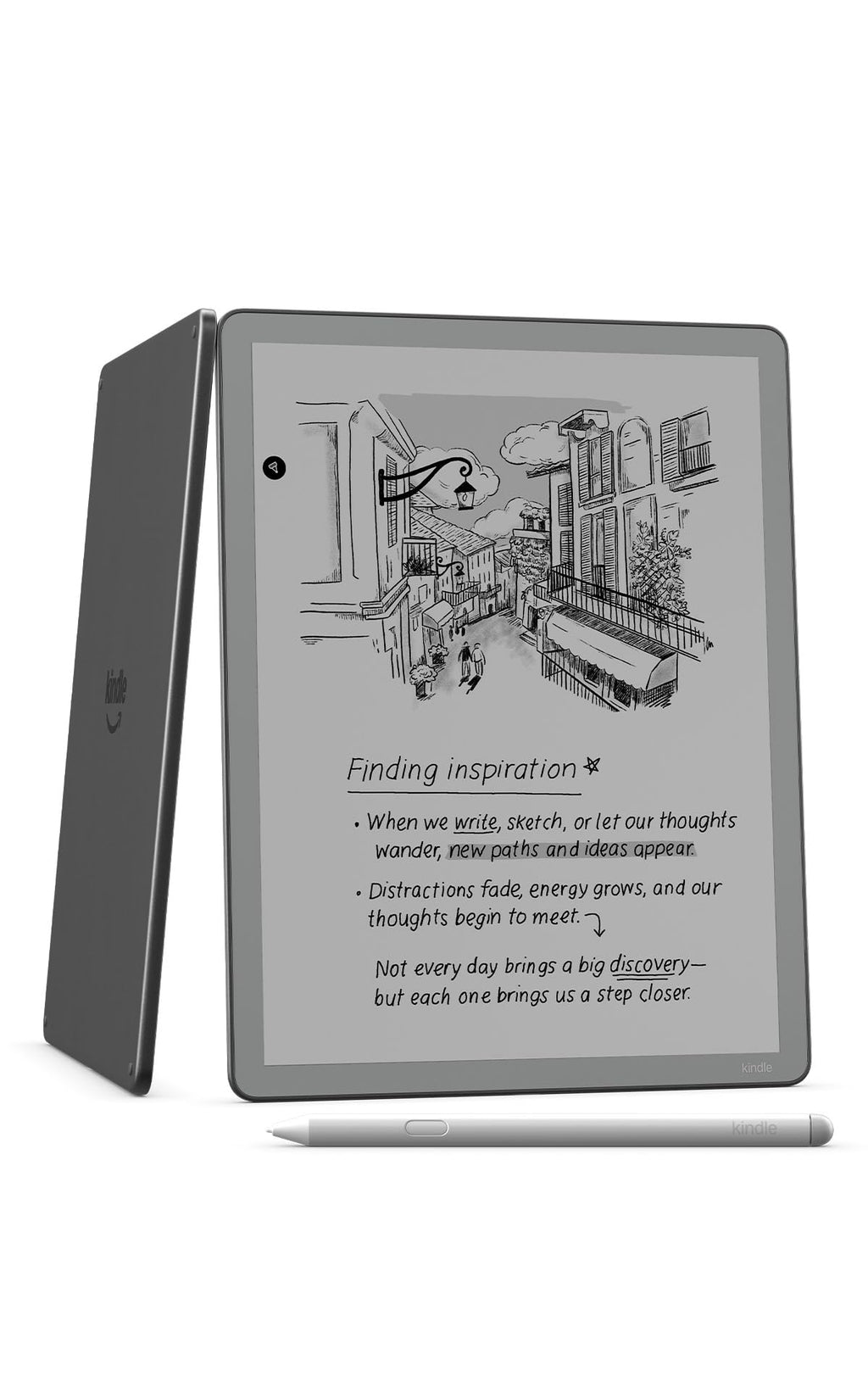Amazon Kindle Scribe without Front Light 16GB (newest model) — 11” paper-like display — Thinner, lighter, faster — Write in notebooks, documents, and books. Includes Premium Pen - Graphite