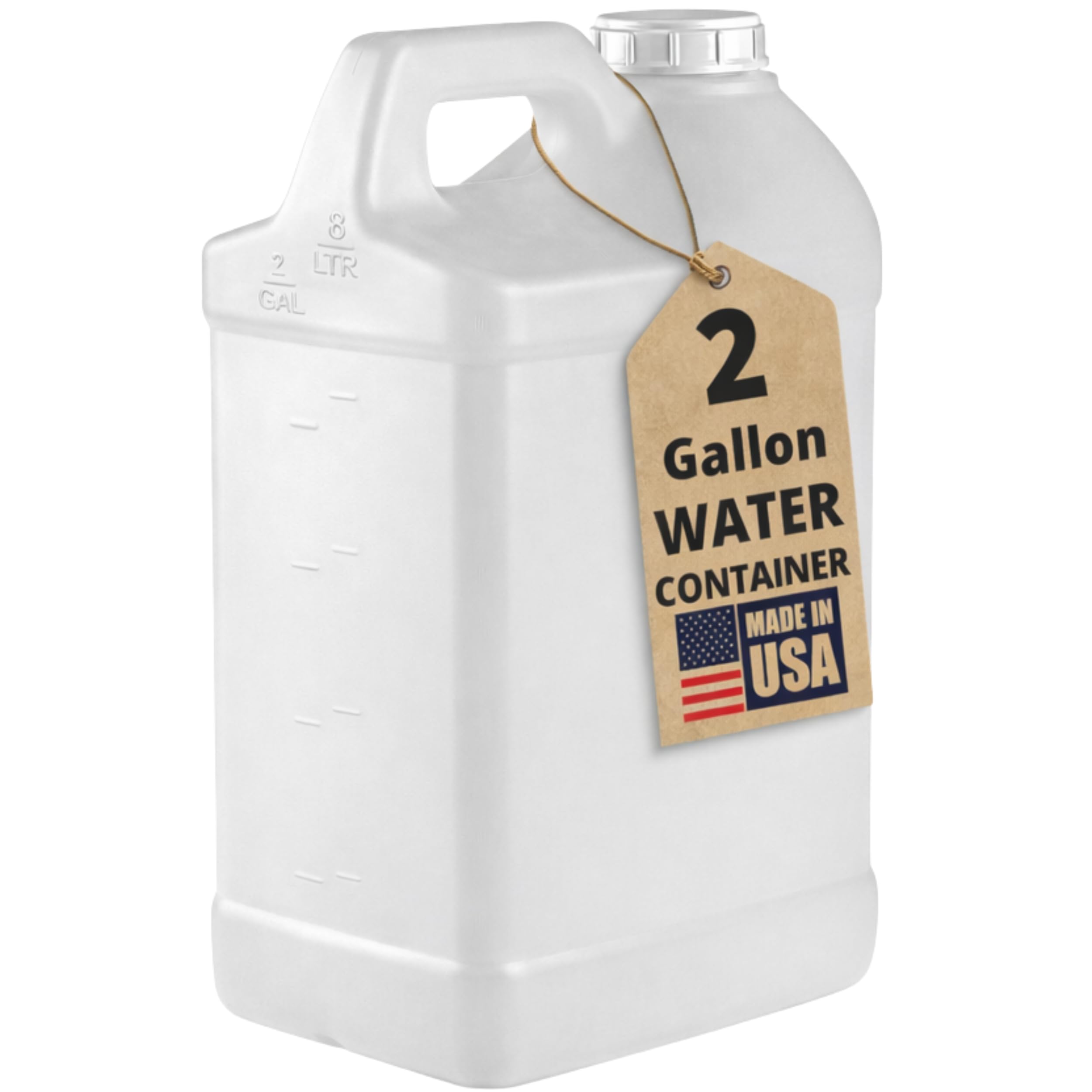 kitchentoolz 2.5 Gallon Water Jug – Water Container Heavy-Duty HDPE Carboy for Automotive Used Oil Container & Liquid Storage – 10 Liter Water Jugs with Secure Lid – Made in USA