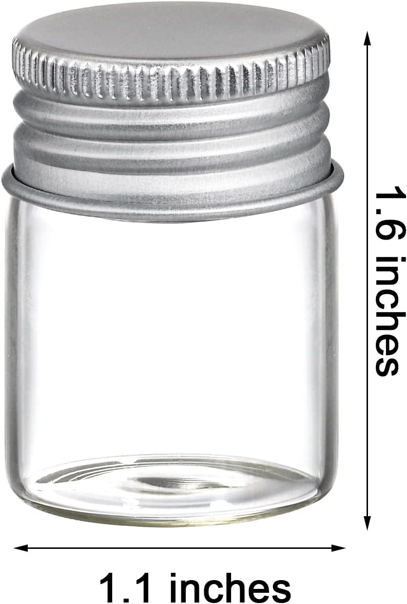 Coloch 36 Pack 15ml Empty Glass Jars with Screw Aluminum Caps, 0.5Oz Mini Cosmetics Container Jar Glass Paint Jar Refillable Oil Vials Test Bottles for Cosmetics, Chemicals, Decoration