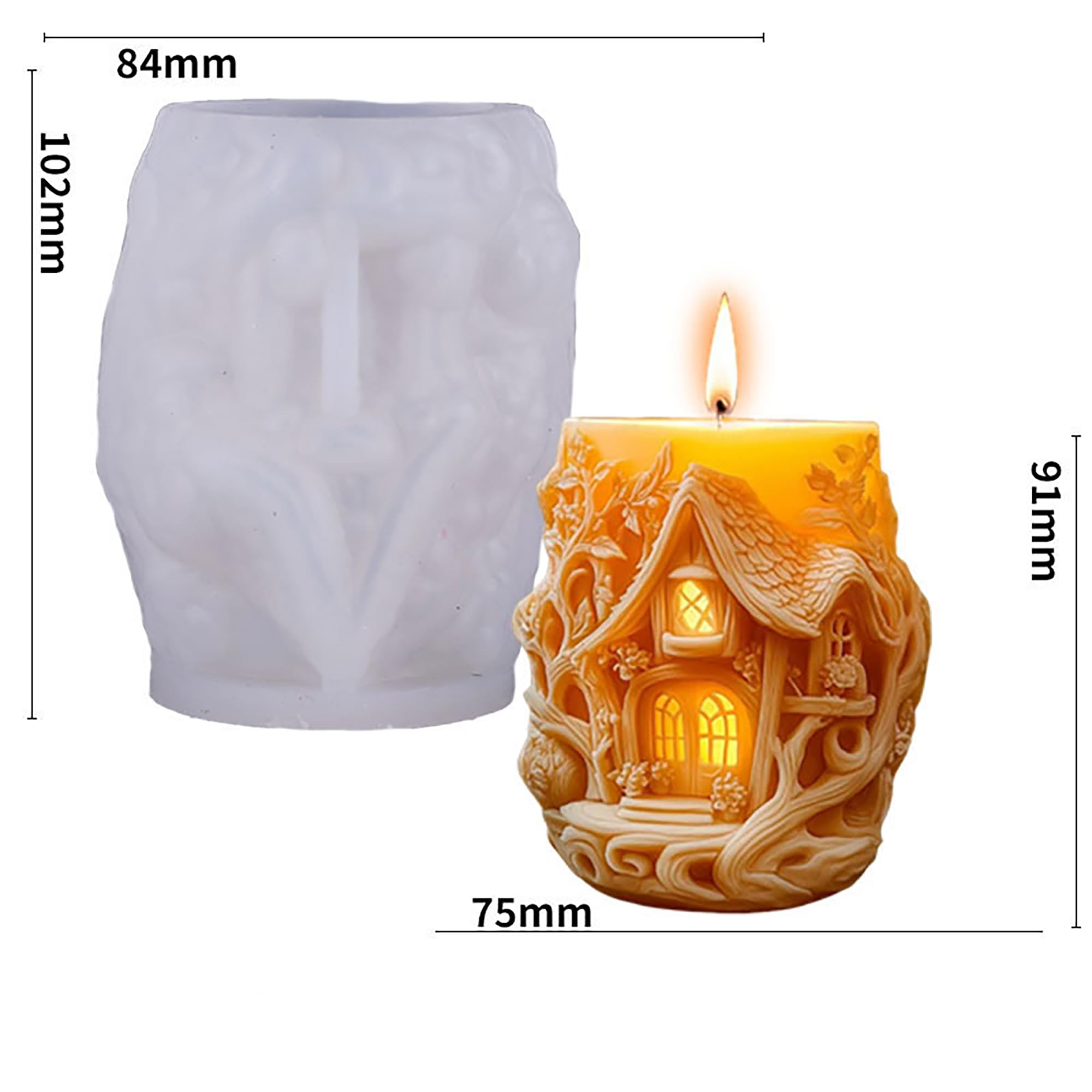 Flower Succulent Tulip Rose Cylinder Molds Silicone Wave Spiral Candle Mold - Silicone Resin Casting Molds for Candle & Resin & Soap Craft Supplies