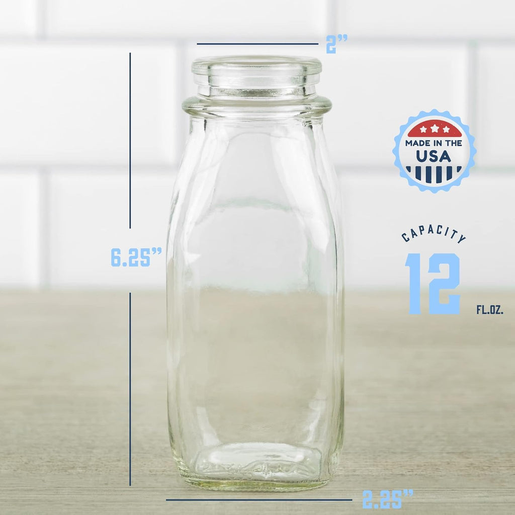 kitchentoolz Salad Dressing Shaker Bottle – 12oz Carafe Glass Bottle with Silicone Pour Spout and Tamper-Proof Lid for Sauces and Marinades - Salad Dressing Dispenser Container