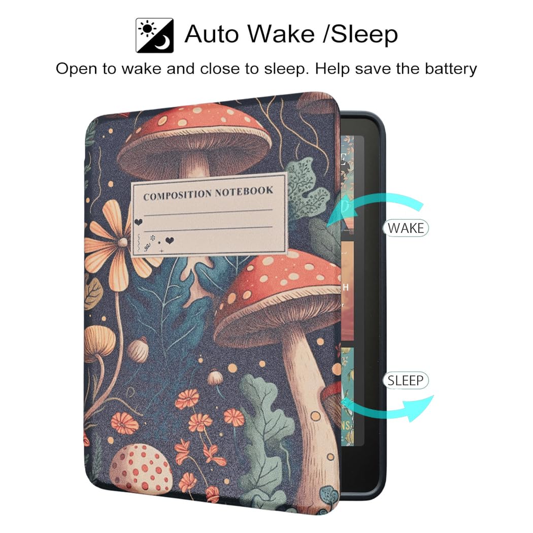 Case for All-New Kindle Paperwhite 12th Gen 2024 and Kindle Colorsoft Signature Edition, Book Lovers Gifts Lightweight PU Leather Protective Cover with Auto Sleep Wake Hand Strap