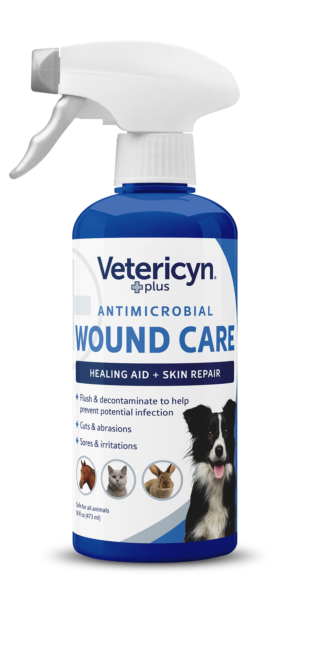 Vetericyn Plus Dog Wound Care Spray | Healing Aid and Skin Repair, Clean Wounds, Relieve Dog Skin Allergies, Safe for All Animals. 3 ounces