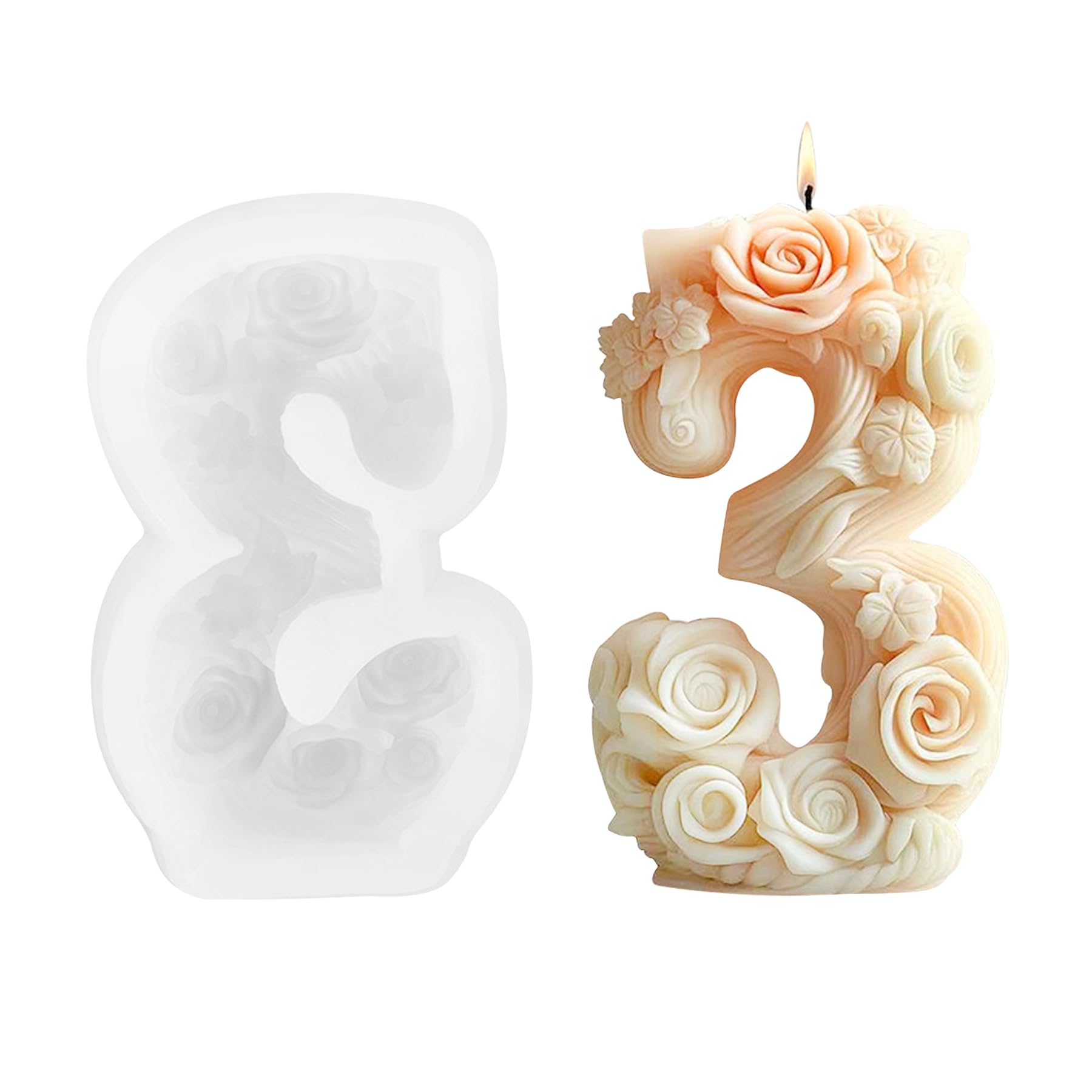 Halloween Candle Mold for Candle Making, 3DSilicone Mold for Resin Casting DIY Plaster Polymer Clay Home Decoration (Witch)