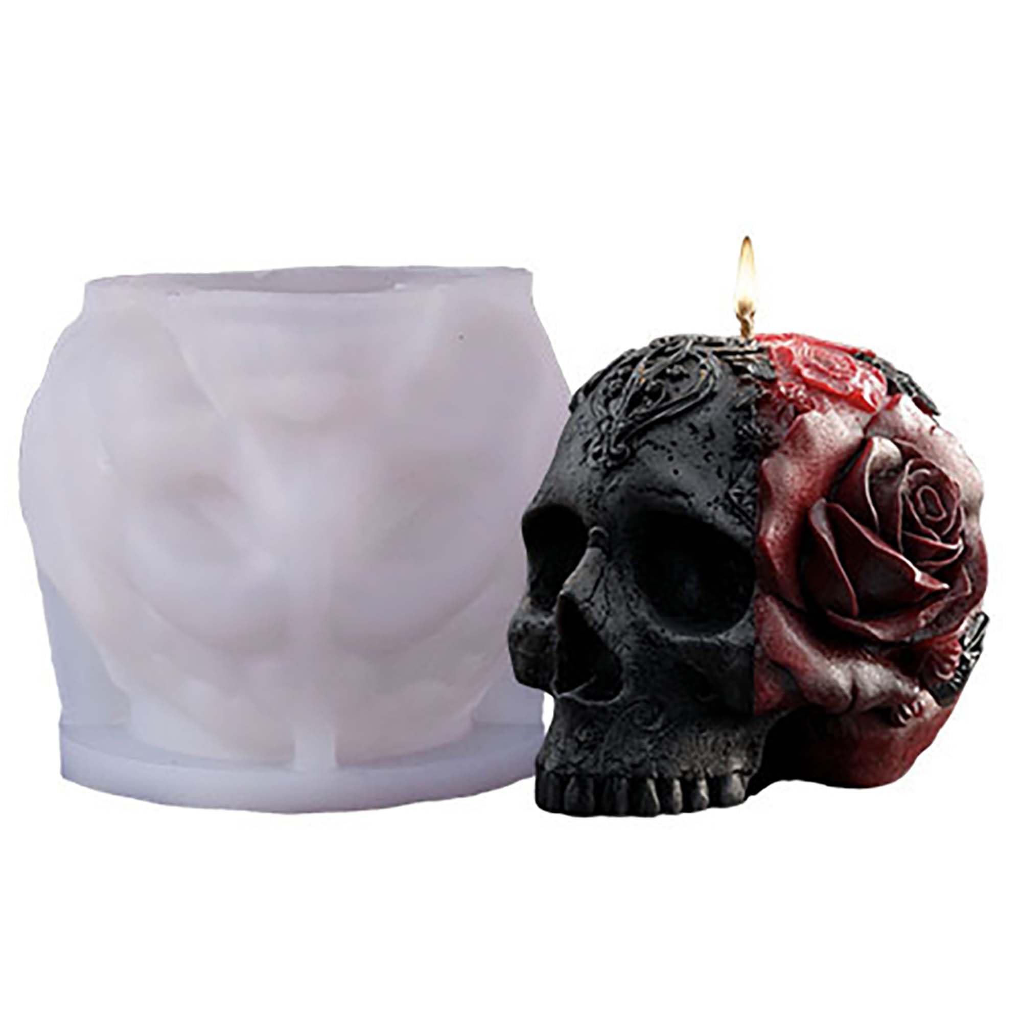 Halloween Skull Hand Ghost Cylinder Molds Silicone Wave Spiral Candle Mold - Silicone Resin Casting Molds for Candle & Resin & Soap Craft Supplies