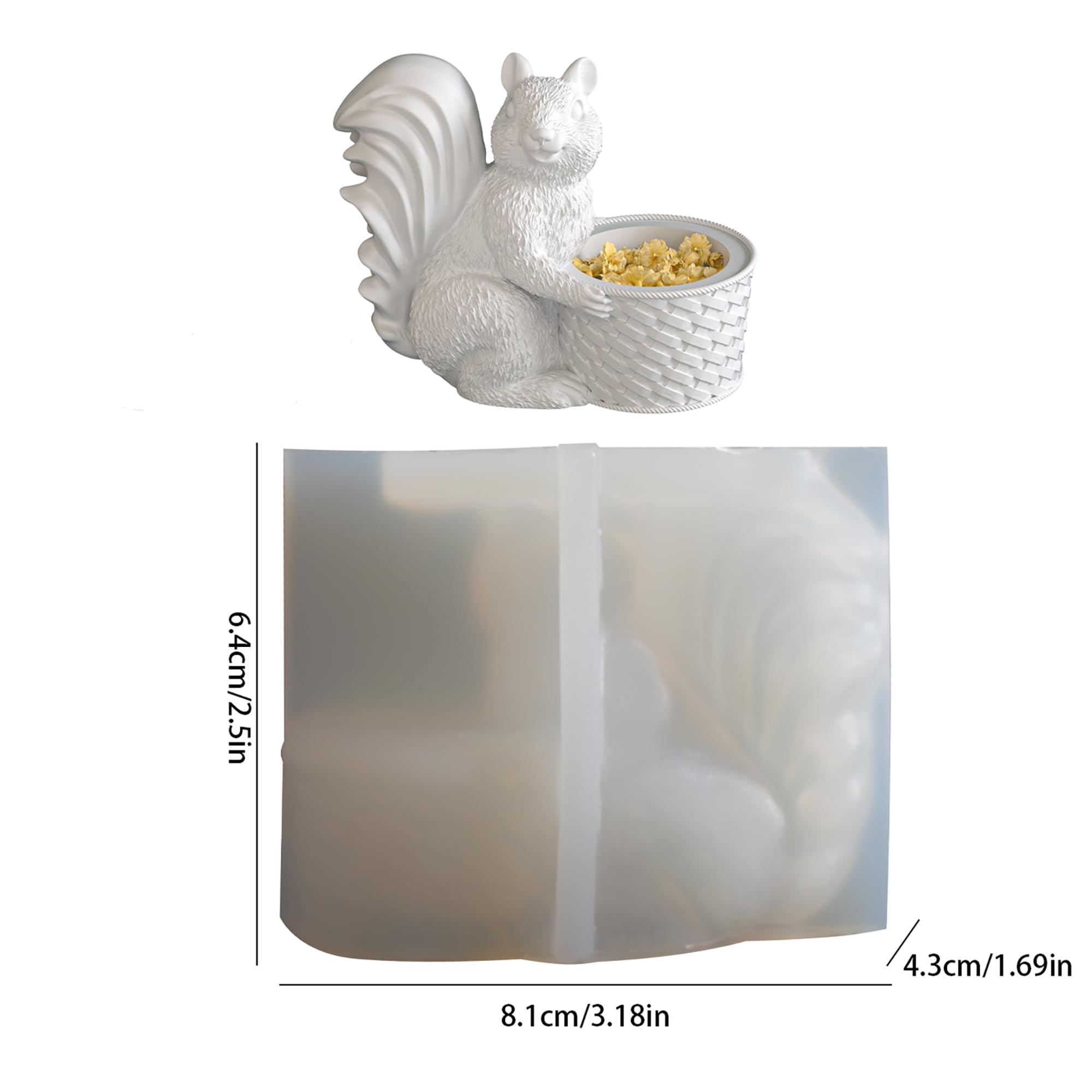 Squirrel Animal Molds Animal Spiral Wave Pillar Rotate Candle & Resin Mold - Resin Casting Silicone Molds for Home Decor & Candle Making Wave Spiral Mold