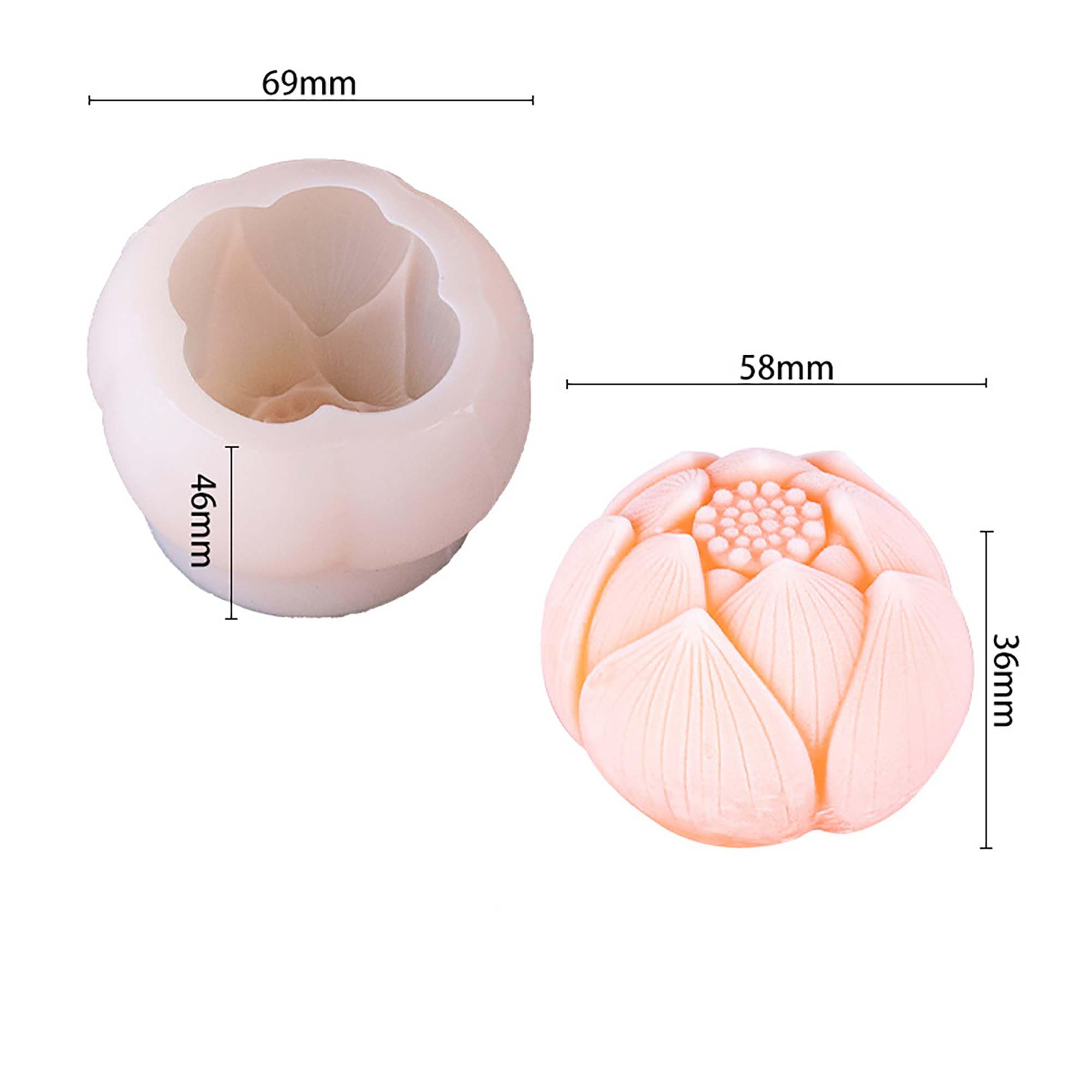 Flower Succulent Tulip Rose Cylinder Molds Silicone Wave Spiral Candle Mold - Silicone Resin Casting Molds for Candle & Resin & Soap Craft Supplies
