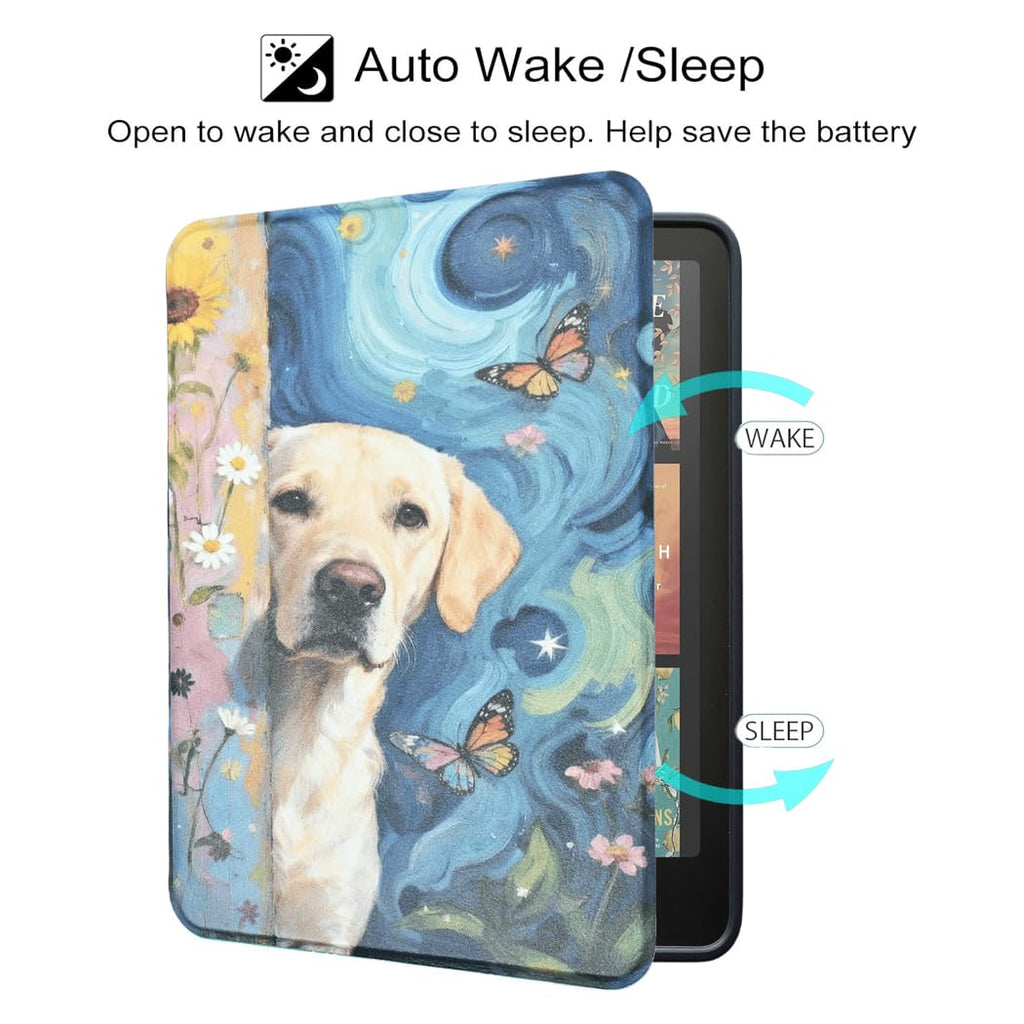 Case for All-New Kindle Paperwhite 12th Gen 2024 and Kindle Colorsoft Signature Edition, Book Lovers Gifts Lightweight PU Leather Protective Cover with Auto Sleep Wake Hand Strap