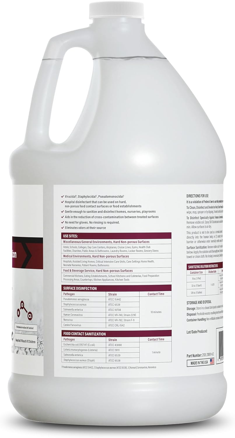 SKV Disinfectant and Sanitizing Solution with Electric Cordless Atomizing Sprayer for 360-Degree Coverage and No Residue