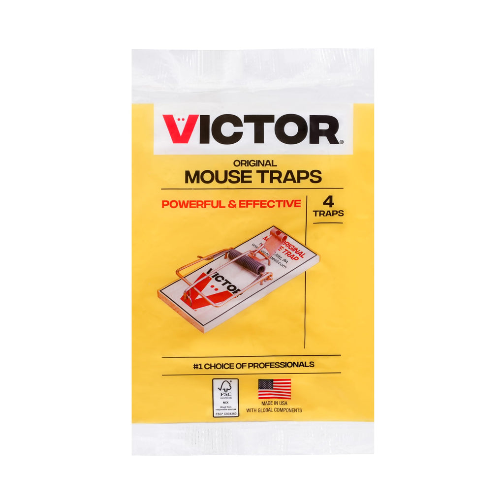 Victor Mouse Traps M035-12, Plastic Pedal, Sustainably Sourced FSC Wood, Wooden Mouse Traps, 12 Pack