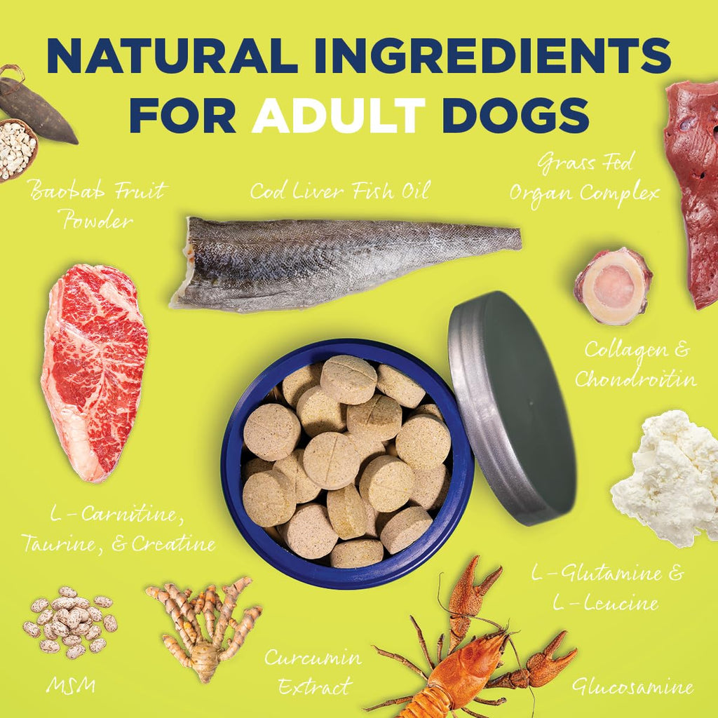 Vetericyn All-in 1 Multifunctional Senior Dog Supplement | Digestive Enzymes + Glucosamine Chondroitin for Hip and Joint Support + Vitamins, Antioxidants, Prebiotics, Probiotics, and Omegas. 90 Count