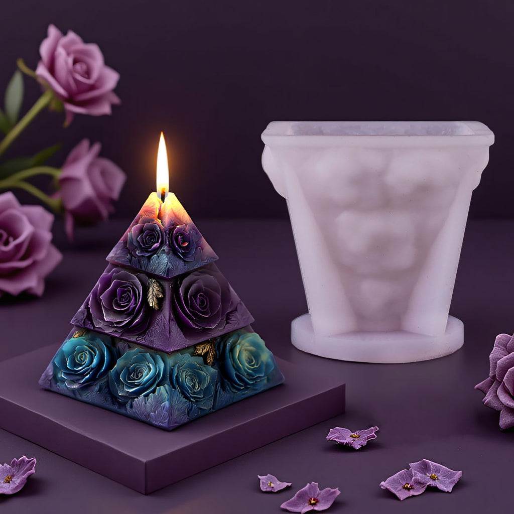 Flower Succulent Tulip Rose Cylinder Molds Silicone Wave Spiral Candle Mold - Silicone Resin Casting Molds for Candle & Resin & Soap Craft Supplies