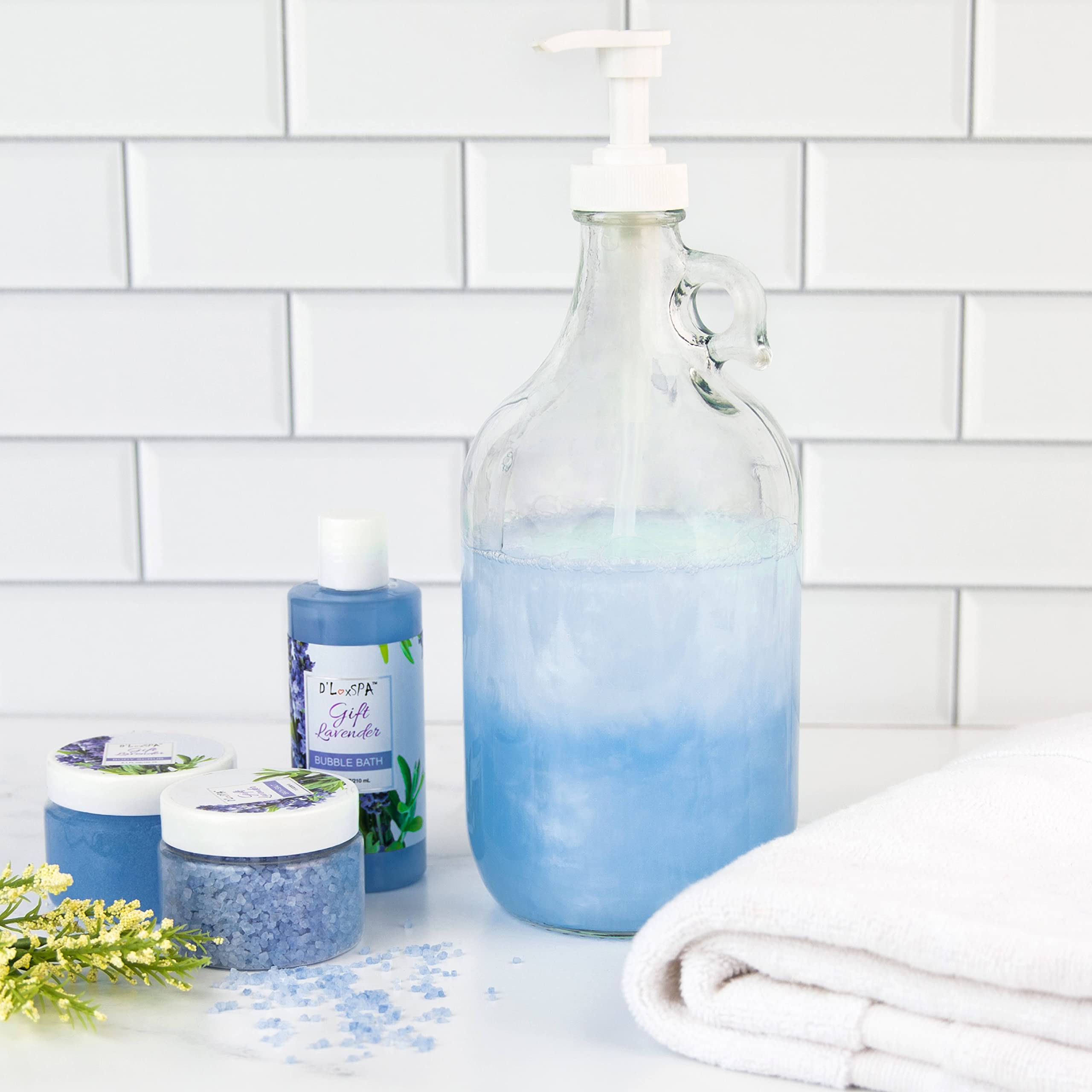 Gallon Glass Pump Dispenser Bottle, Large Jug Laundry Liquid Detergent Dispenser with Pump for Laundry Room Organization, Soap, Fabric Softener, Commercial Condiment Dispenser- 128 oz by Kitchentoolz