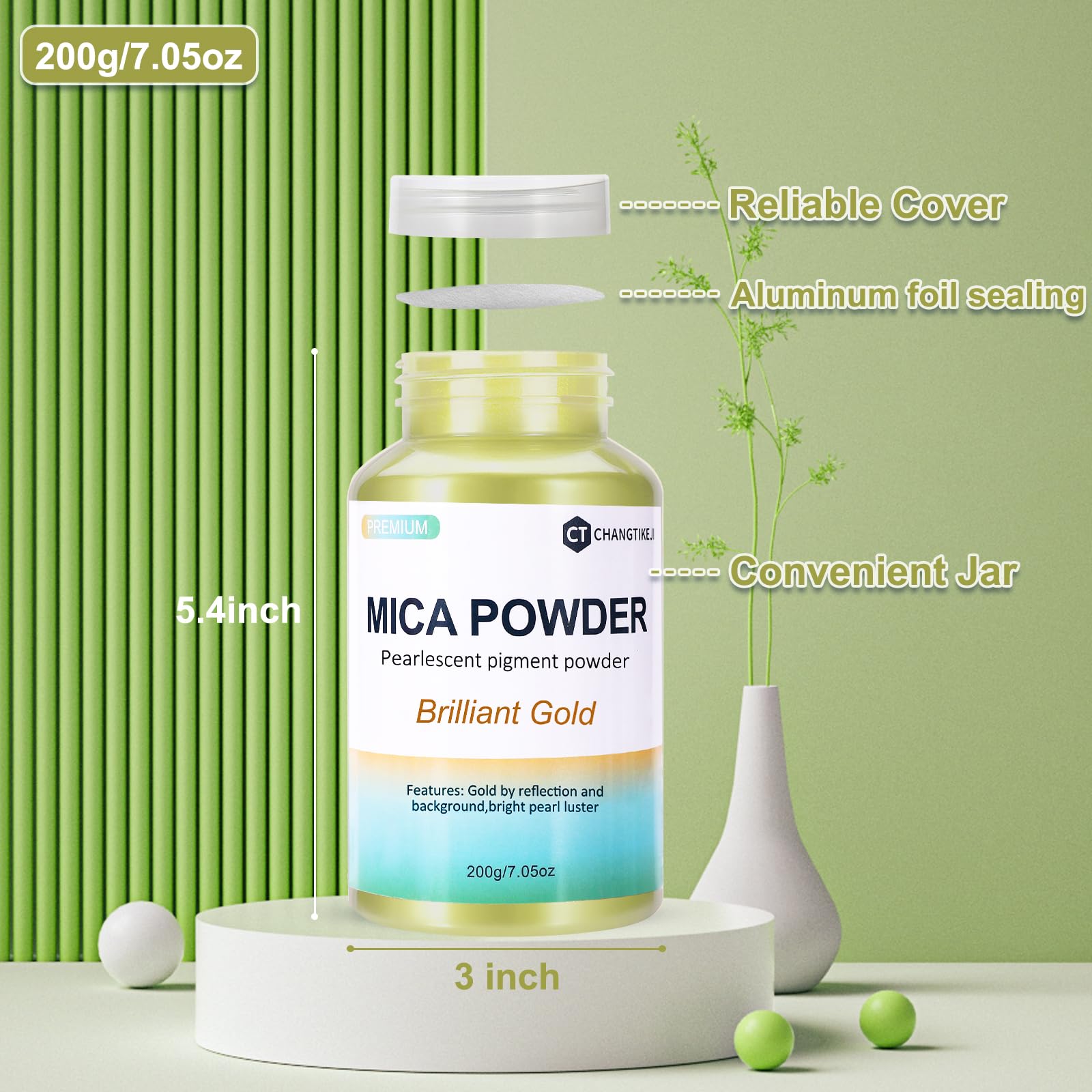 CHANGTIKEJI Mica Powder，24 Colors - 10g/Bottle of Natural Pigment Powder for Epoxy Resin，Soap Making，Candle Making,Lip Gloss,Car Freshies,Dye,Nail Polish,Bath Bombs