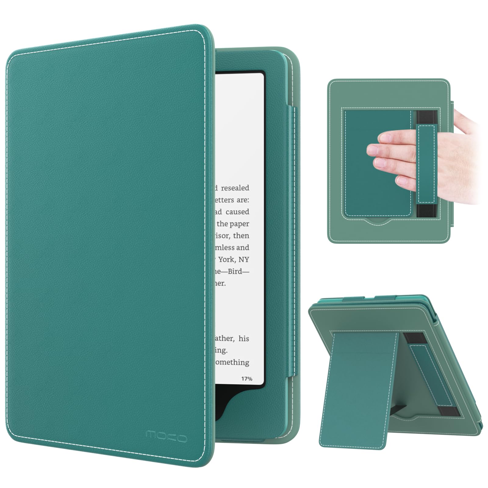 MoKo Case for 7"/6.8" Kindle Paperwhite(12th/11th Generation-2024/2021) and Kindle Colorsoft Signature Edition, Slim PU Shell Cover Case with Auto-Wake/Sleep for Kindle Paperwhite 2024, Flowers