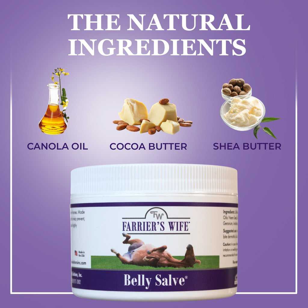 Farrier’s Wife Belly Salve-Natural Soothing Salve for Horses| Helps Fly Bite Dermatitis| Promotes Hair Growth| Belly Balm| Horse Sweet Itch Ointment - 7oz