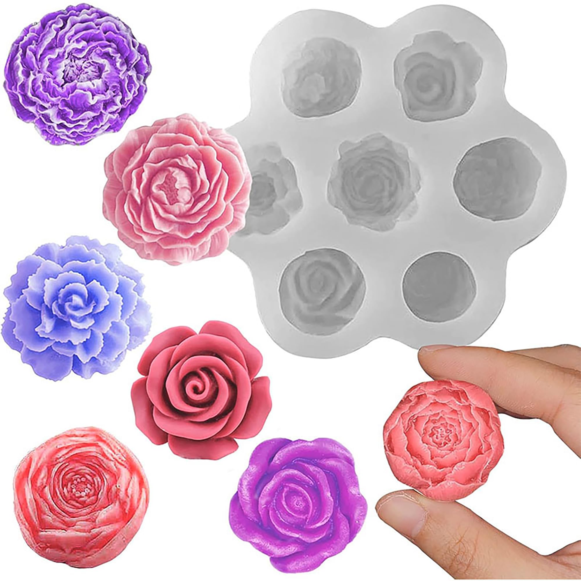 Flower Animal Cylinder Molds Silicone Wave Spiral Candle Mold - Silicone Resin Casting Molds for Candle & Resin & Soap Craft Supplies