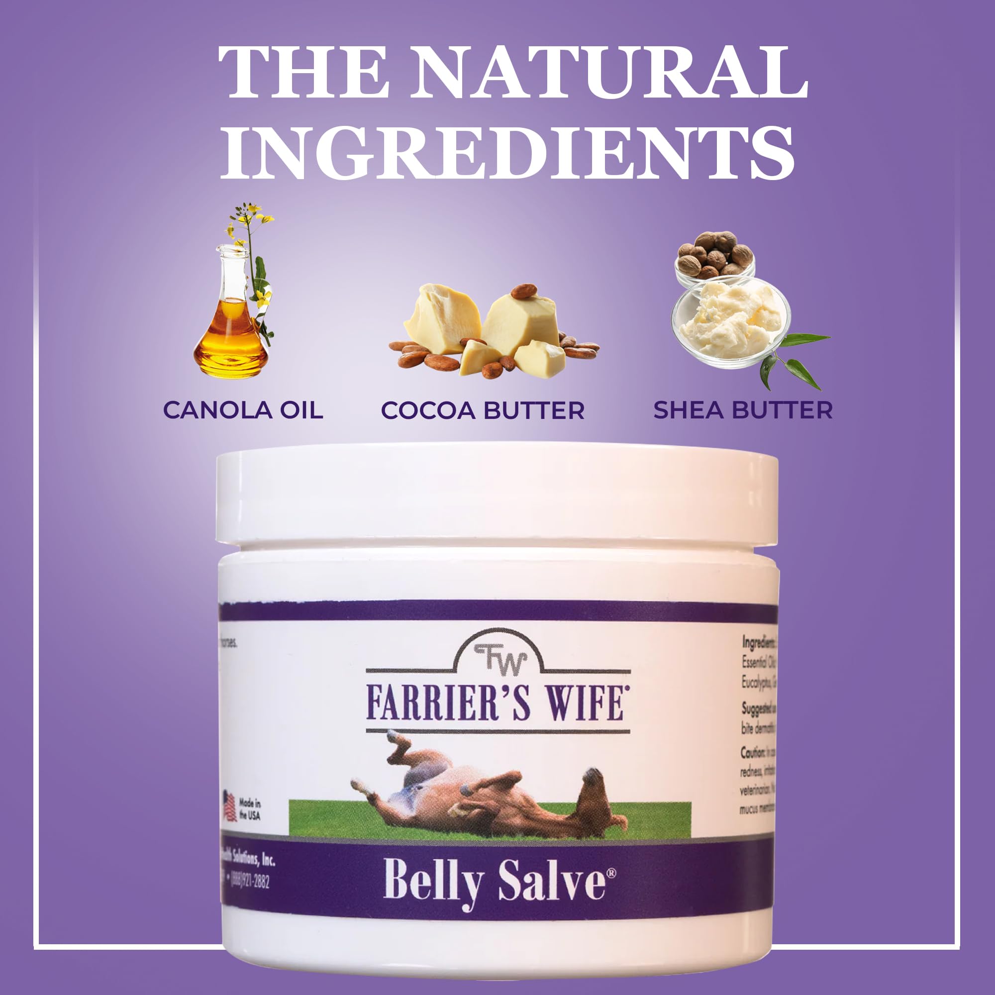 Farrier’s Wife Belly Salve-Natural Soothing Salve for Horses| Helps Fly Bite Dermatitis| Promotes Hair Growth| Belly Balm| Horse Sweet Itch Ointment - 7oz
