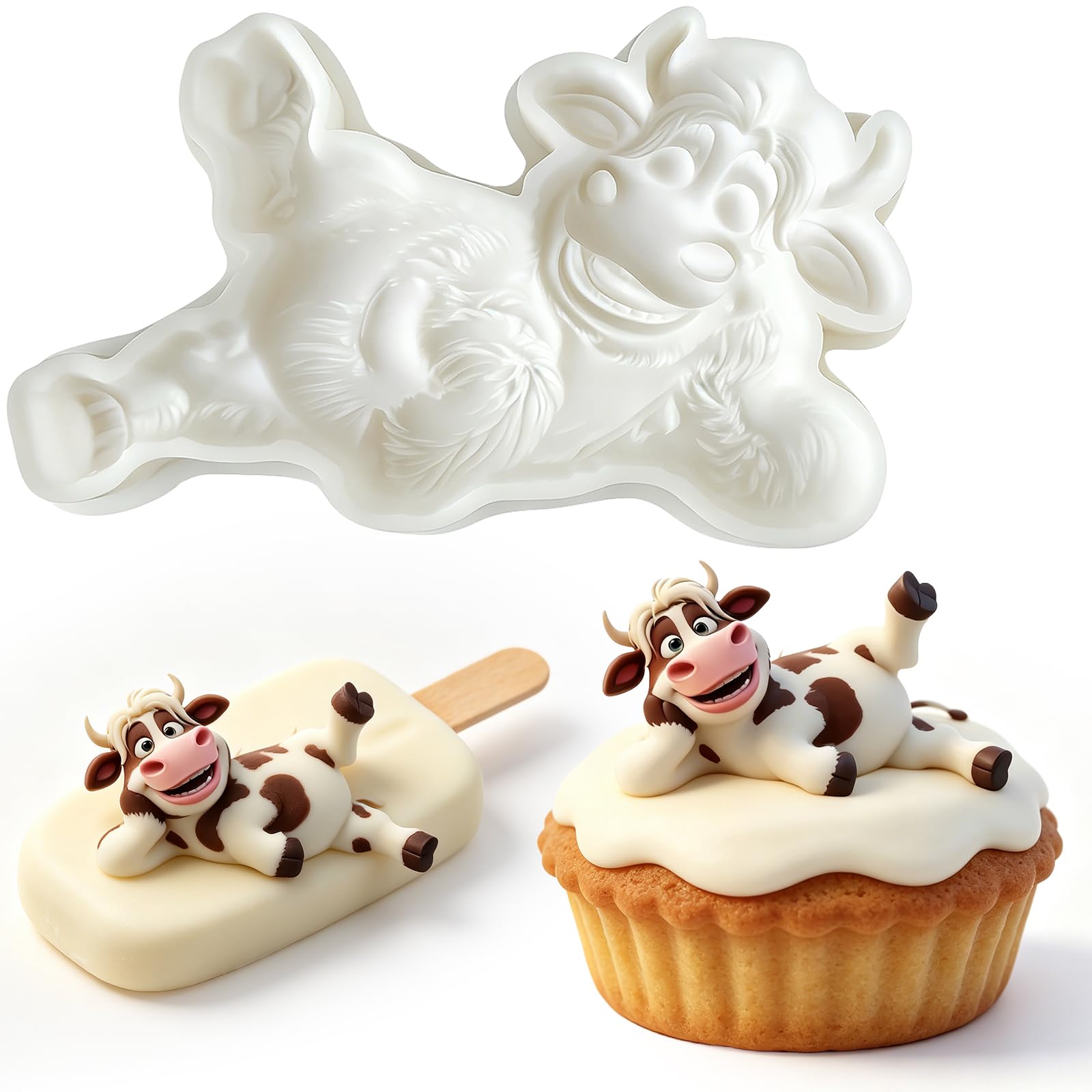 1 Pc Funny Chicken Butt Fondant Mold 3D Bending Chicken Candy Silicone Mold for Cake Decorating, Chocolate, Cupcake Toppers, Resin, Soap, Epoxy, Clay, Plaster, Farm Animal DIY Crafts