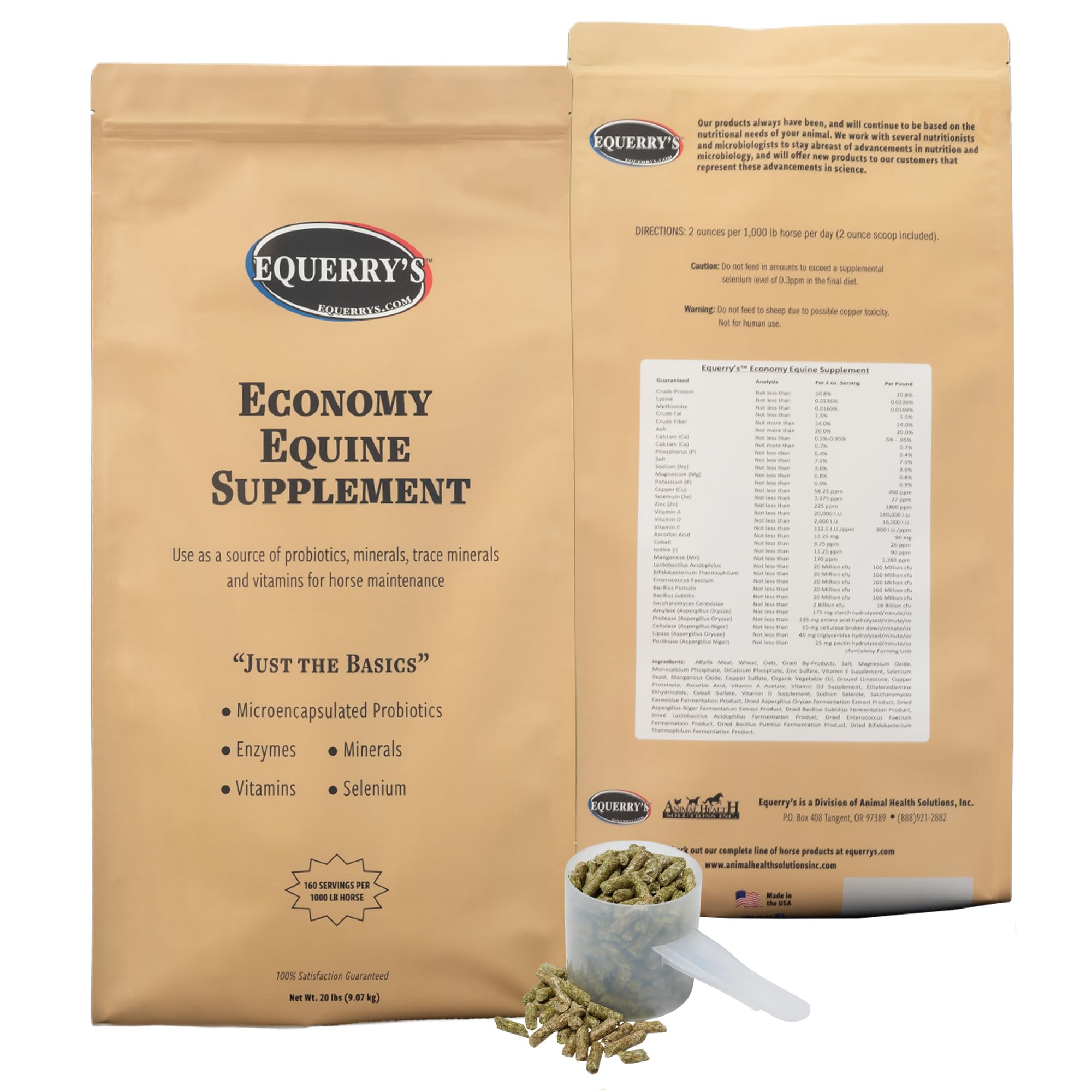 Equerry's Economy Equine Supplement - Horse Probiotics | Supplement for Horses | Horse Vitamins and Minerals Supplement with Enzymes and Selenium, 10lb