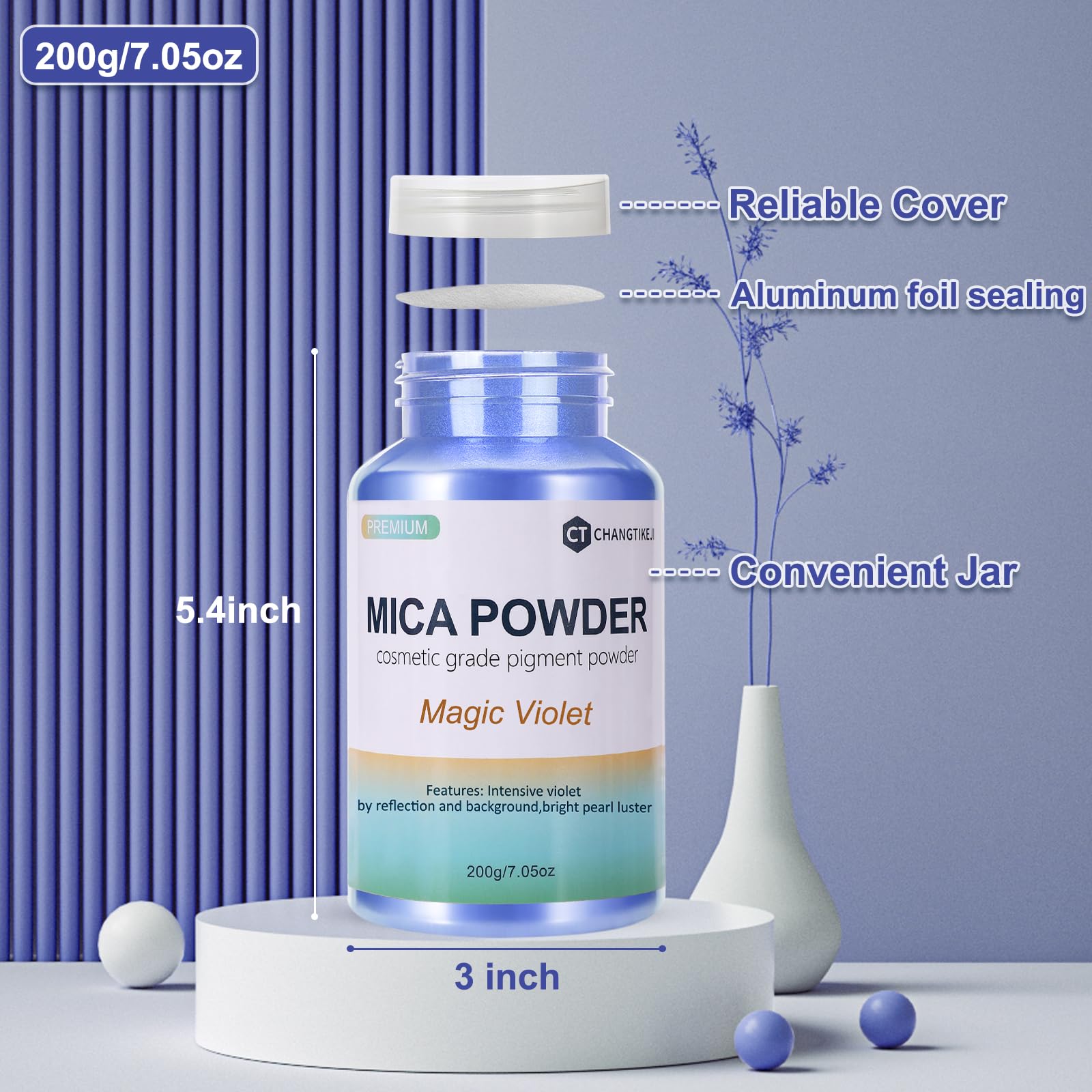 CHANGTIKEJI Mica Powder，24 Colors - 10g/Bottle of Natural Pigment Powder for Epoxy Resin，Soap Making，Candle Making,Lip Gloss,Car Freshies,Dye,Nail Polish,Bath Bombs