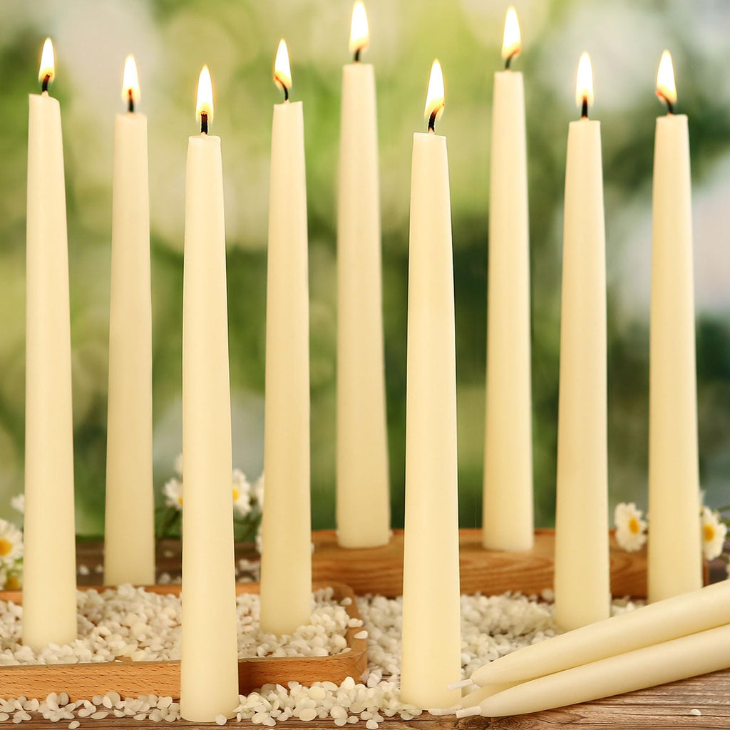 12 Pack Beeswax Taper Candles,8in Dripless Pure Beeswax Candles Non Toxic,8 Hours Long Burning 100% Natural Candle Sticks,Smokeless and Unscented Bees Wax Candle for Home,Prayer,Tall Tapered