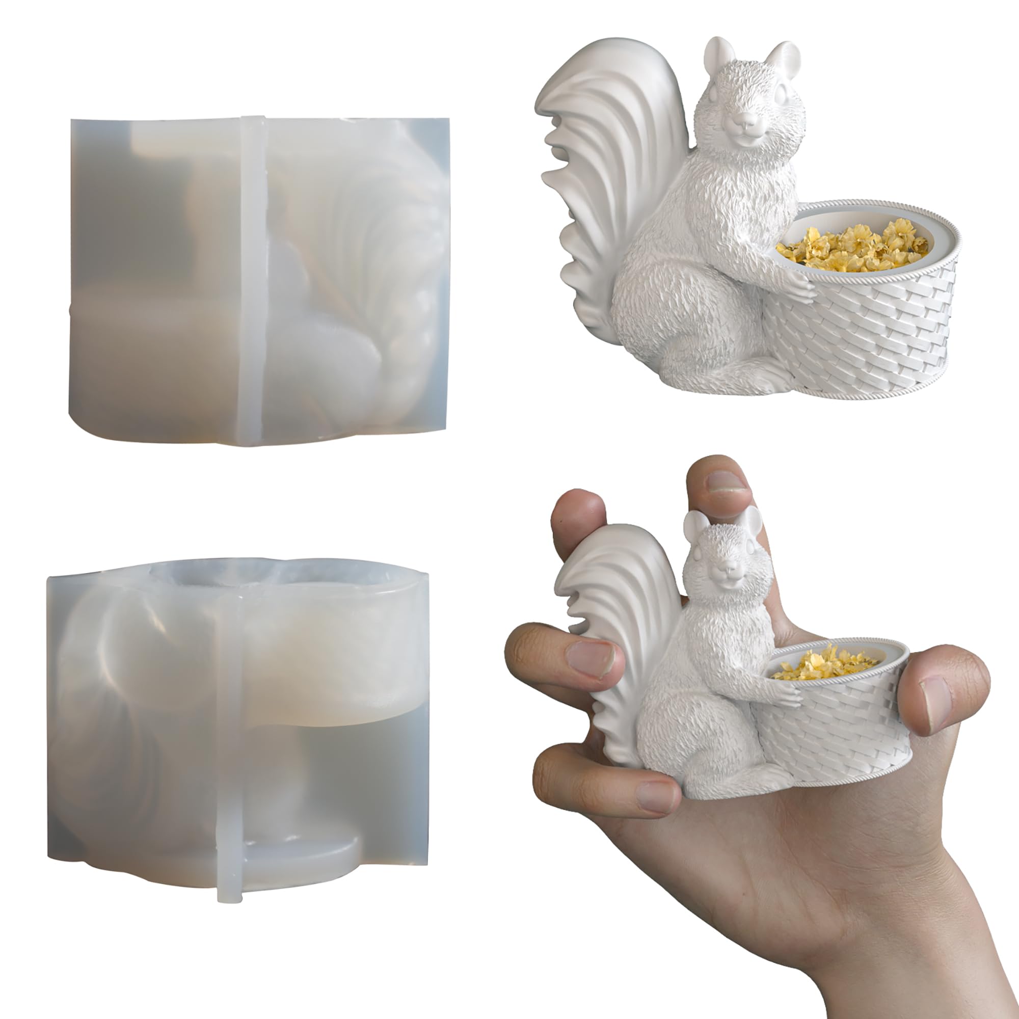 Squirrel Animal Molds Animal Spiral Wave Pillar Rotate Candle & Resin Mold - Resin Casting Silicone Molds for Home Decor & Candle Making Wave Spiral Mold
