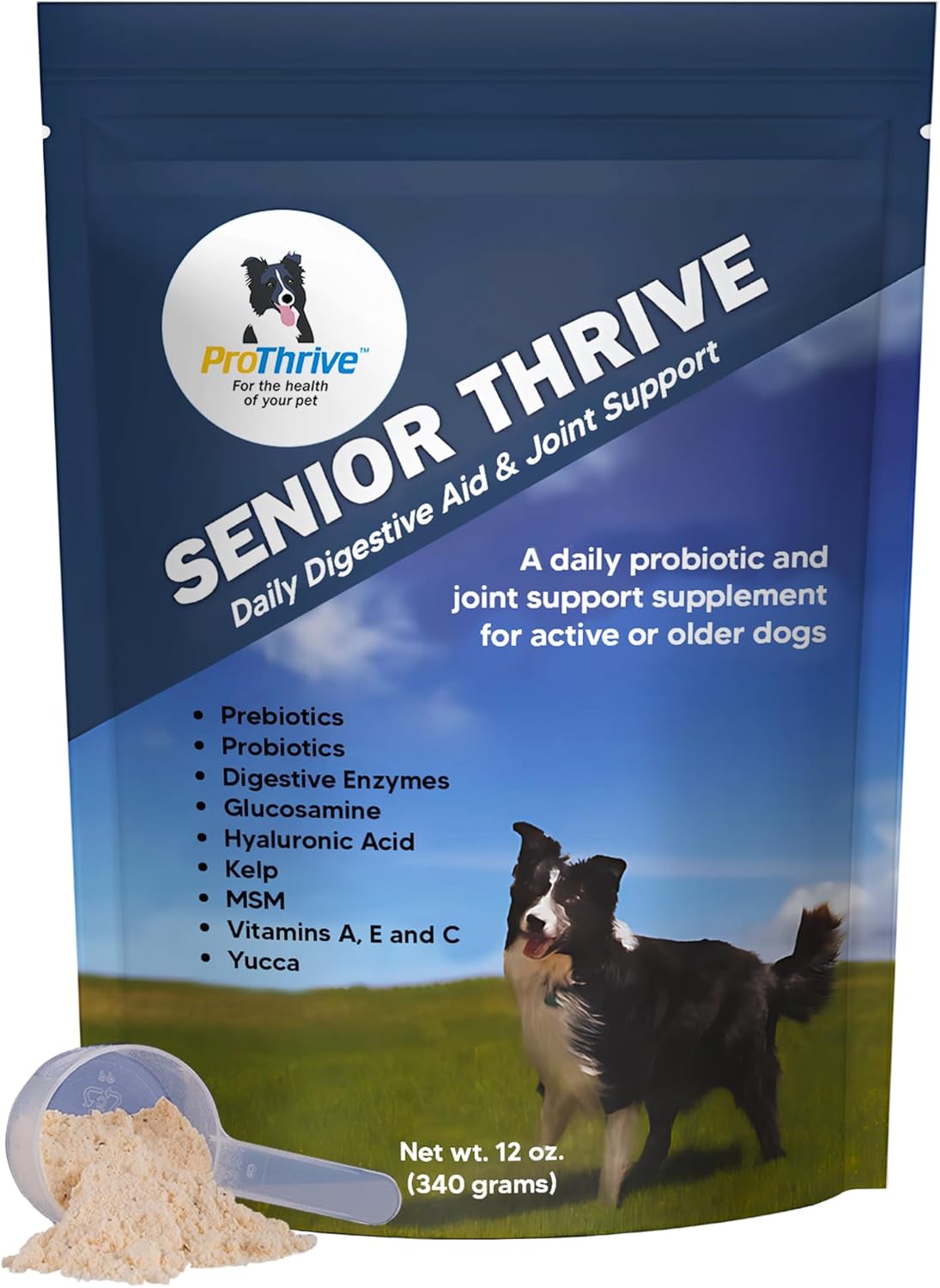 ProThrive Senior Dog Digestive & Joint Supplement - Supports Healthy Digestion, Immune System, and Joint Comfort for Aging Dogs, Advanced Relief - 12 Oz