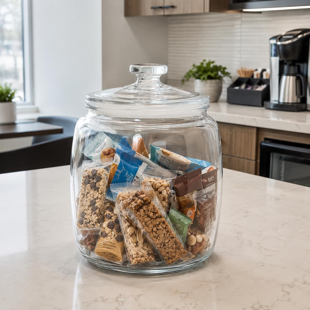 kitchentoolz 2.5 Gallon Extra Large Glass Cookie Jar with Airtight Lid – XL Clear Storage Container for Bulk Cookies, Candy, Flour, Dog Treats & More – Oversized Jar for Kitchen or Laundry Room