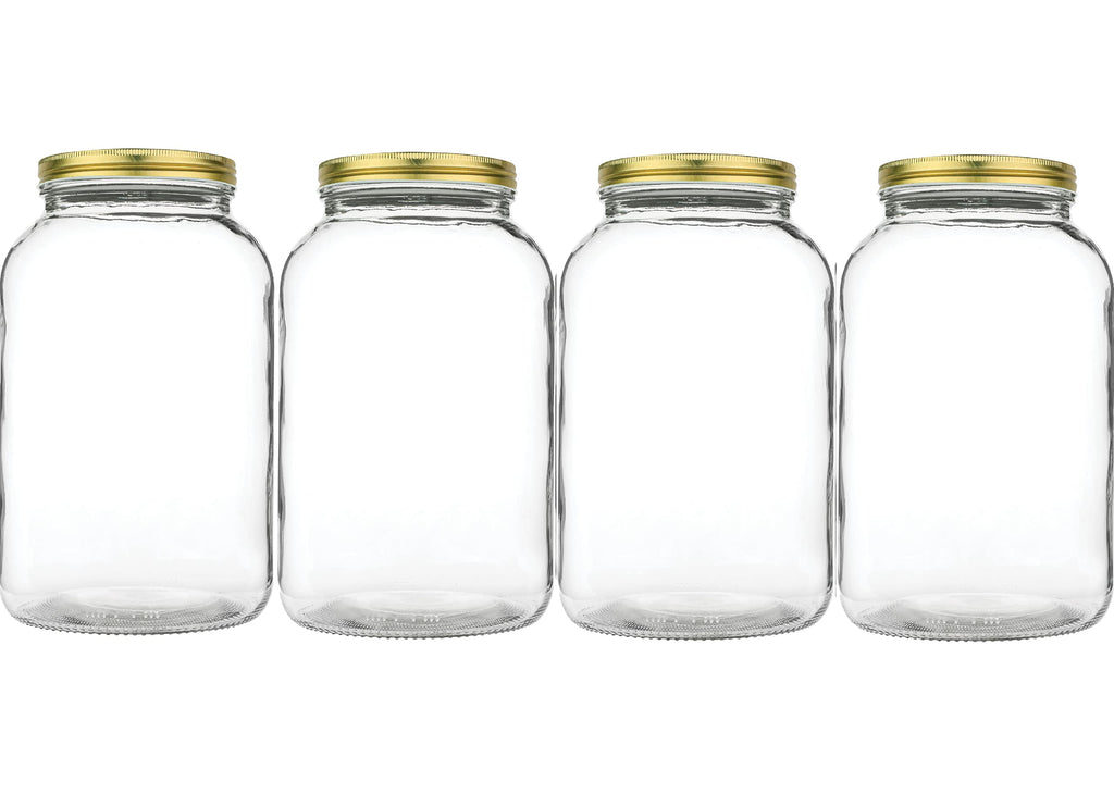 kitchentoolz 1 Gallon Glass Jar with Lid – Gallon Mason Wide Mouth Large Glass Jar for Fermenting, Pickling, Canning, Fermentation Jar, Kombucha, and Food Storage – 1 Gallon Jar Made in USA