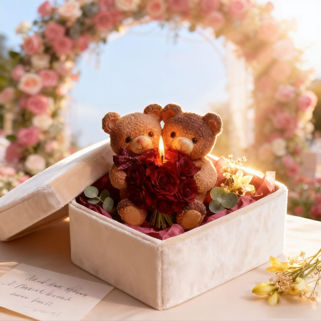 2PCS 3D Rose Bear Wax Candle Mold,Teddy Bear Candle Making Molds,Cute Epoxy Resin Molds,Ornament for DIY Wax Candles Art Craft Cake Chocolate Soap Mold Home Decor Valentine Gifts Birthday Gift